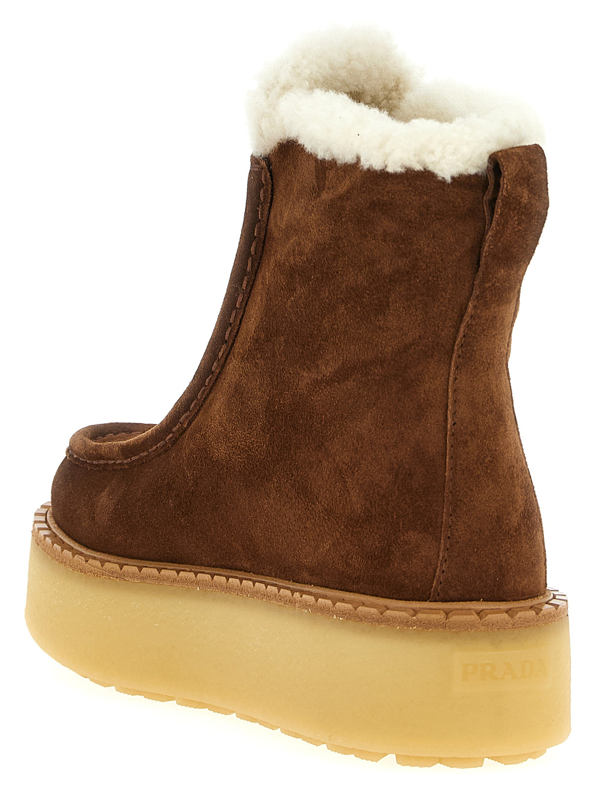 Prada Brown Calfskin Ankle Women's Boots