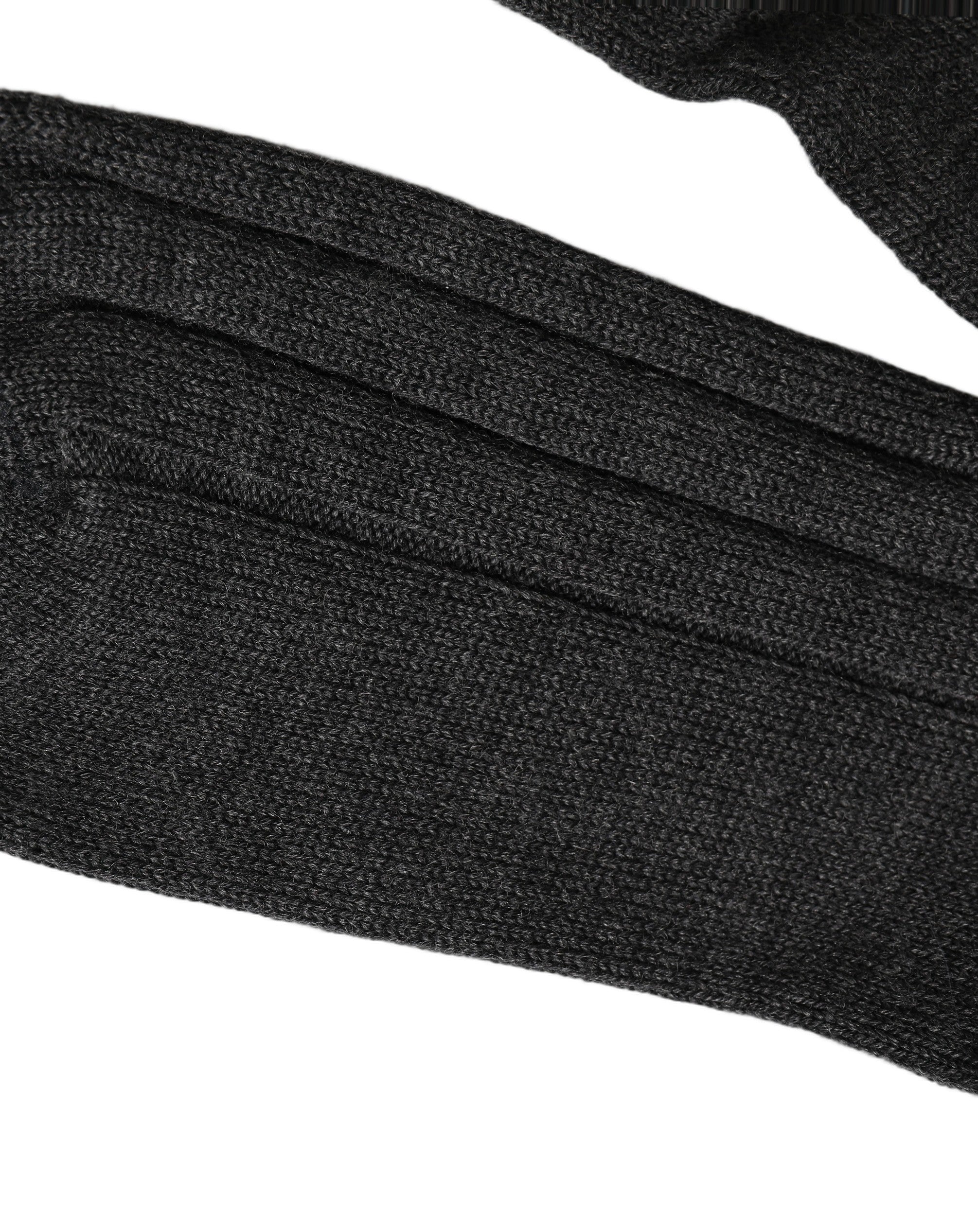 Dolce & Gabbana Dark Gray Wool Logo Calf Long Ribbed Accessory Women's Socks