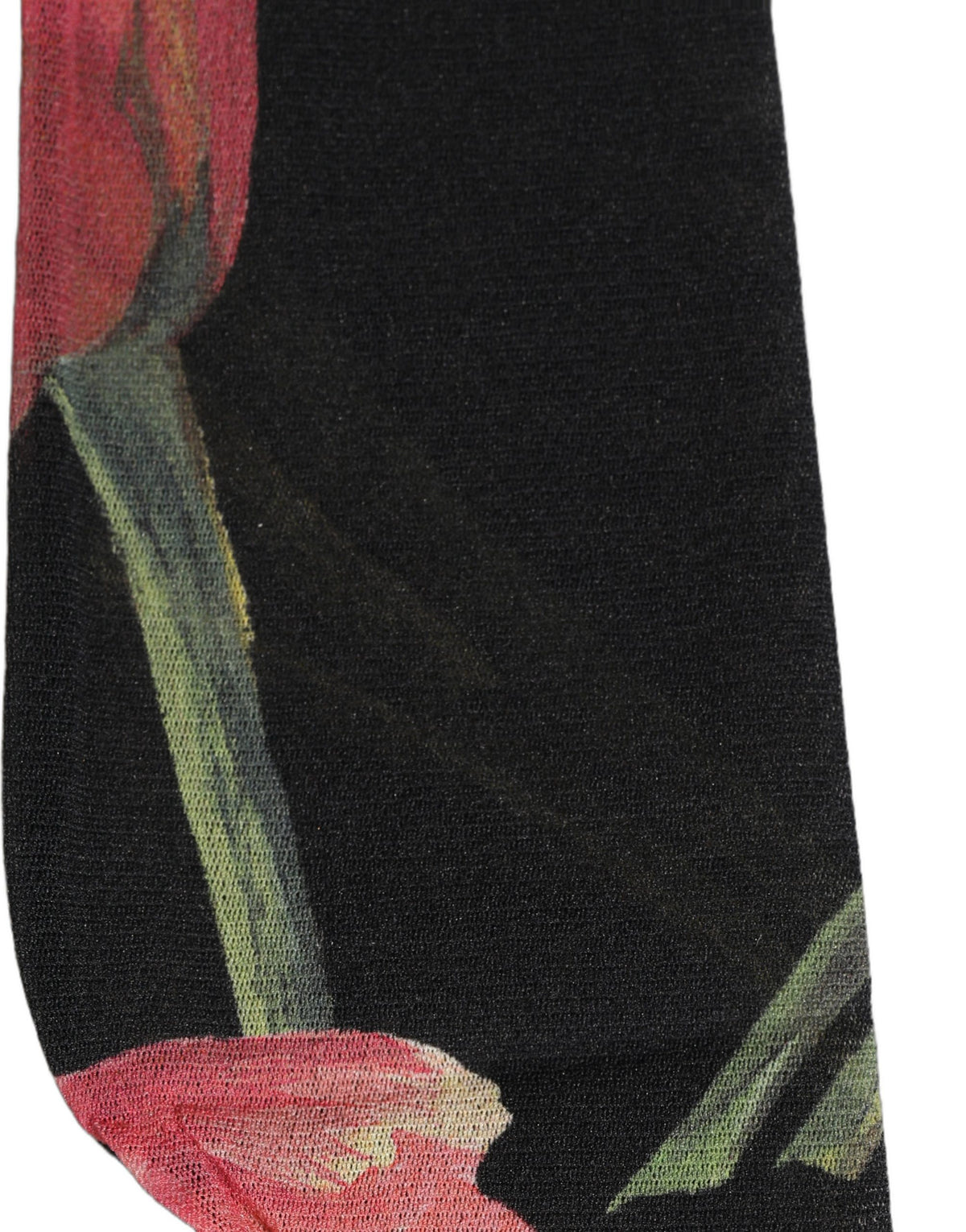 Dolce & Gabbana Black Pink Floral Tulip Nylon Stockings Women's Socks (Pre-Owned)