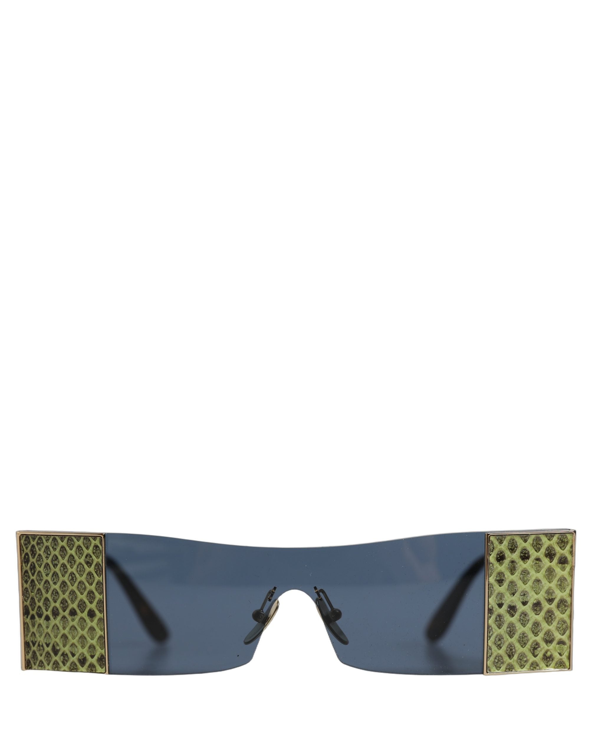 Dolce & Gabbana Gold Metal DG2263 Rectangle Snakeskin Frame Women's Sunglasses