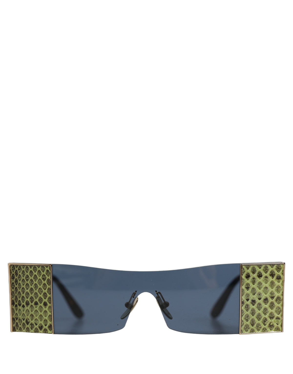 Dolce & Gabbana Gold Metal DG2263 Rectangle Snakeskin Frame Women's Sunglasses