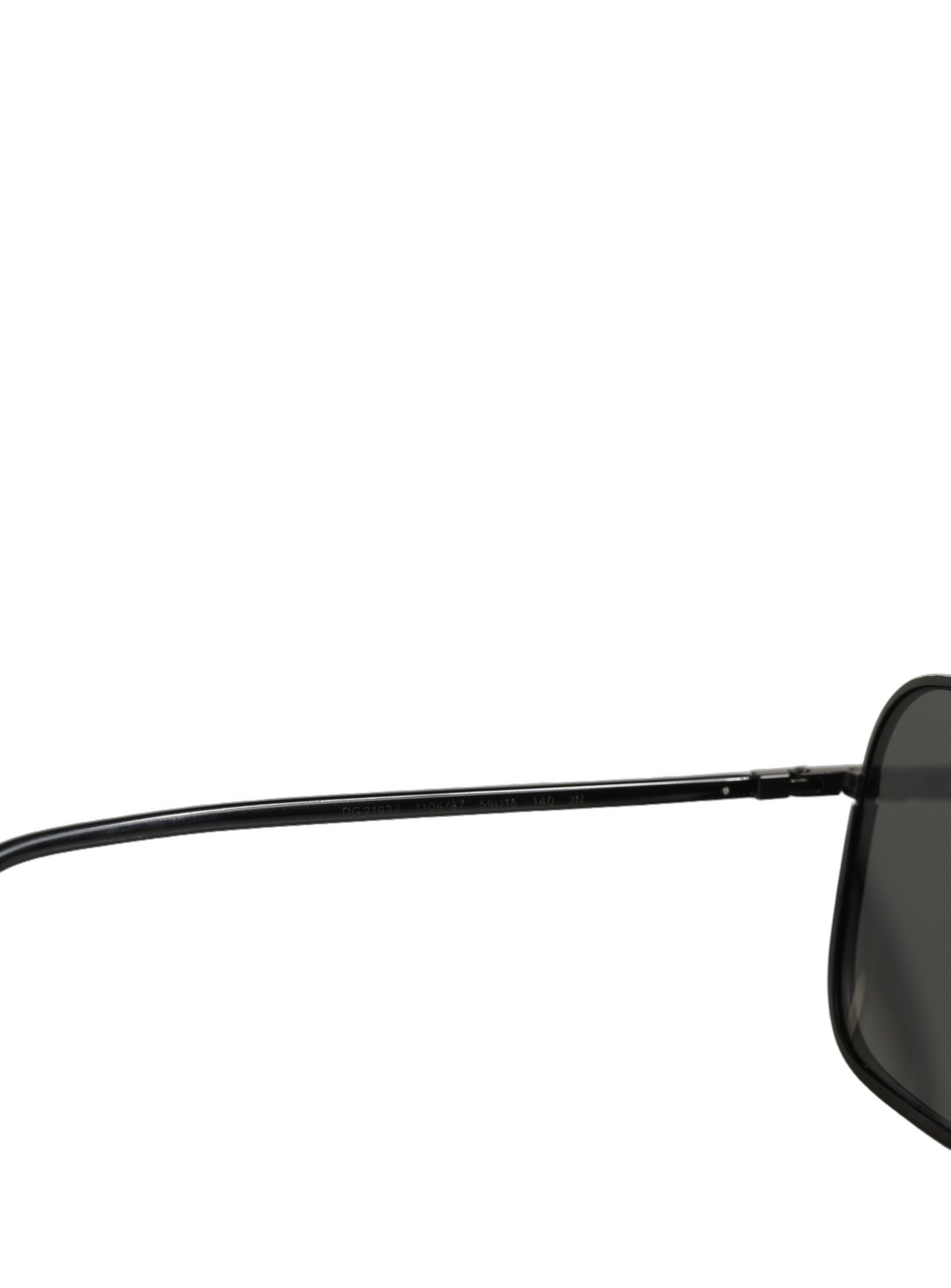 Dolce & Gabbana Black DG2193J Rectangular Metal Frame Eyewear Women's Sunglasses (Pre-Owned)