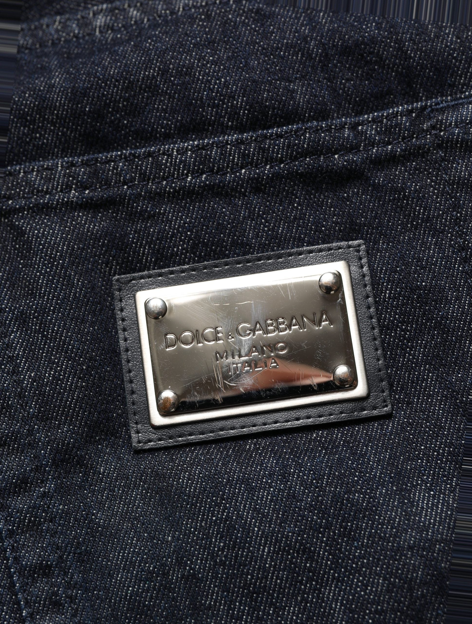 Dolce & Gabbana Dark Blue Relaxed Wide Leg Cotton Denim Men's Jeans (Pre-Owned)