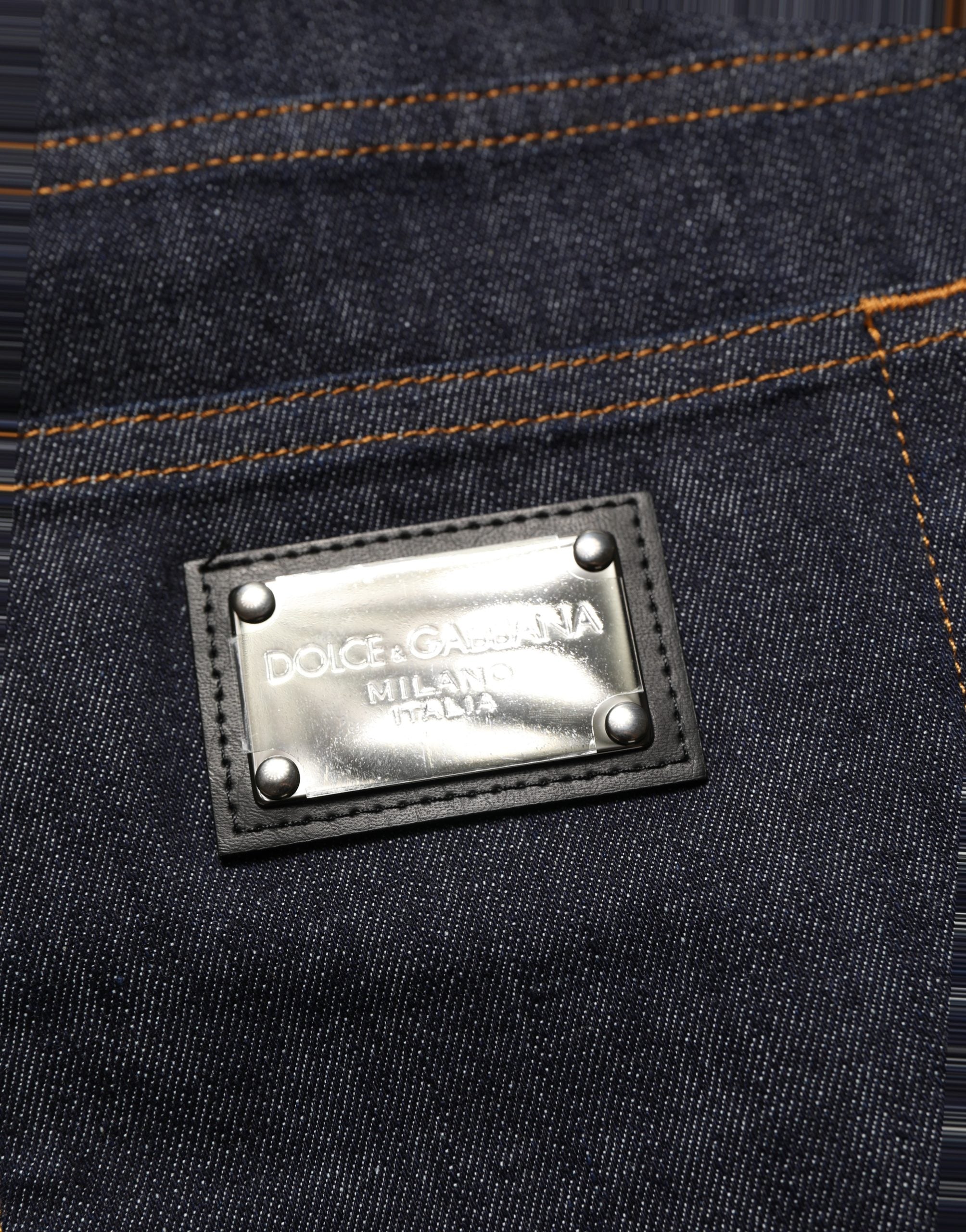 Dolce & Gabbana Dark Gray Cotton Slim Fit Men Denim Men's Jeans