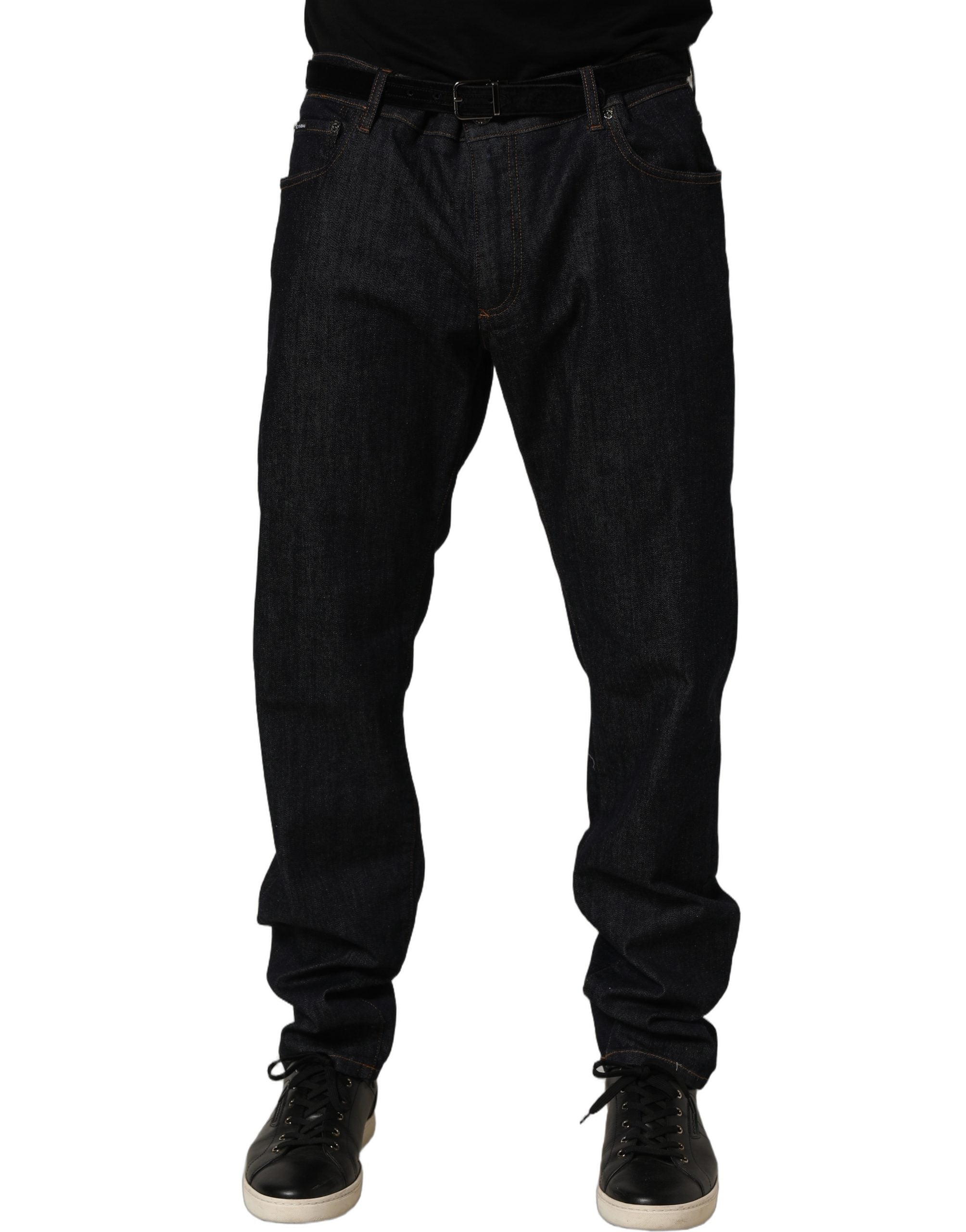 Dolce & Gabbana Dark Gray Cotton Slim Fit Men Denim Men's Jeans