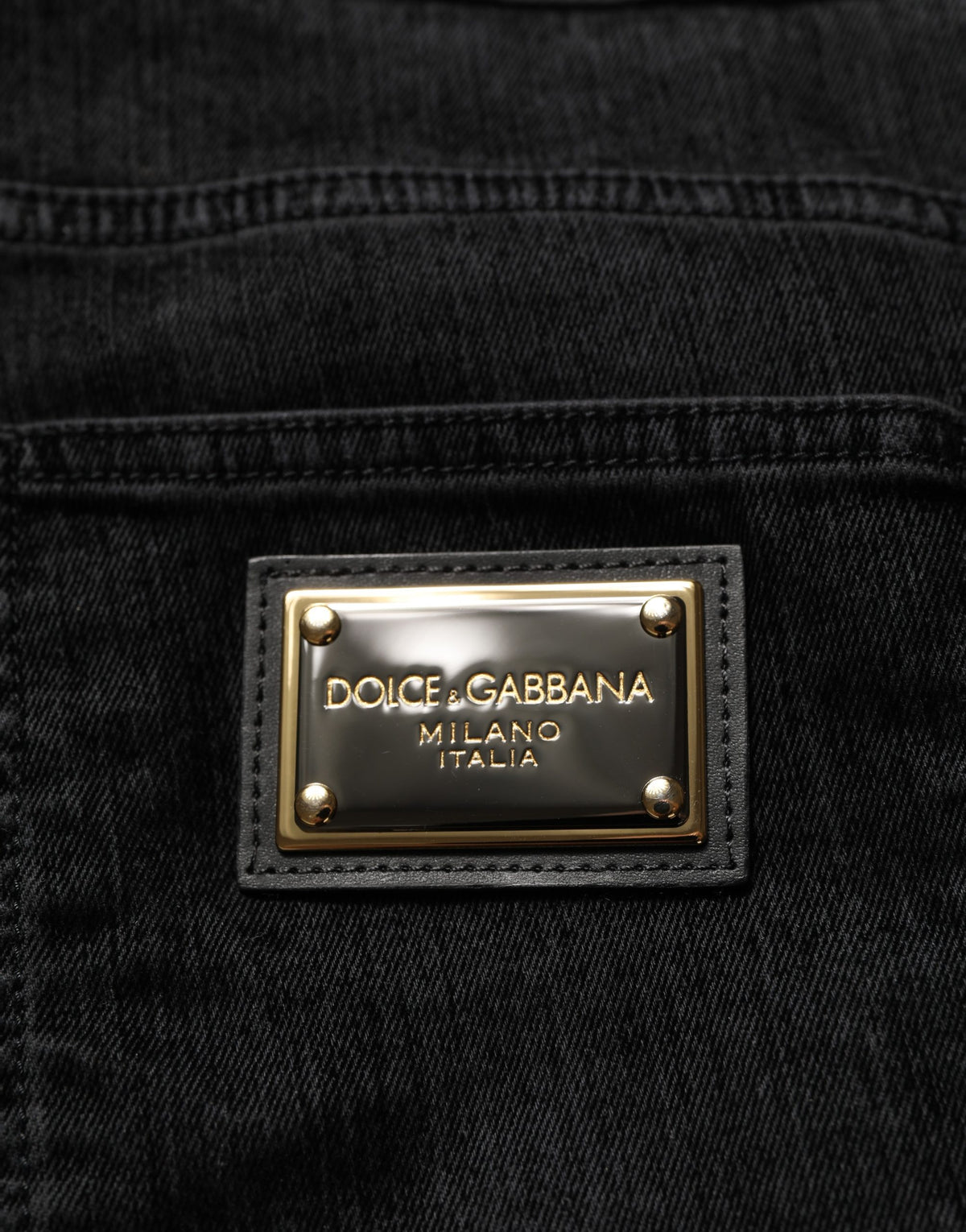 Dolce & Gabbana Black Cotton Relaxed Wide Leg Men Denim Men's Jeans