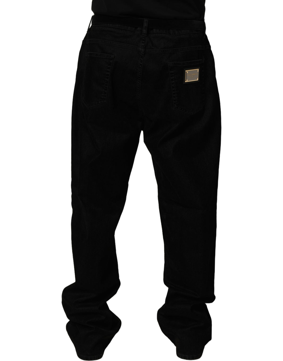 Dolce & Gabbana Black Cotton Relaxed Wide Leg Men Denim Men's Jeans