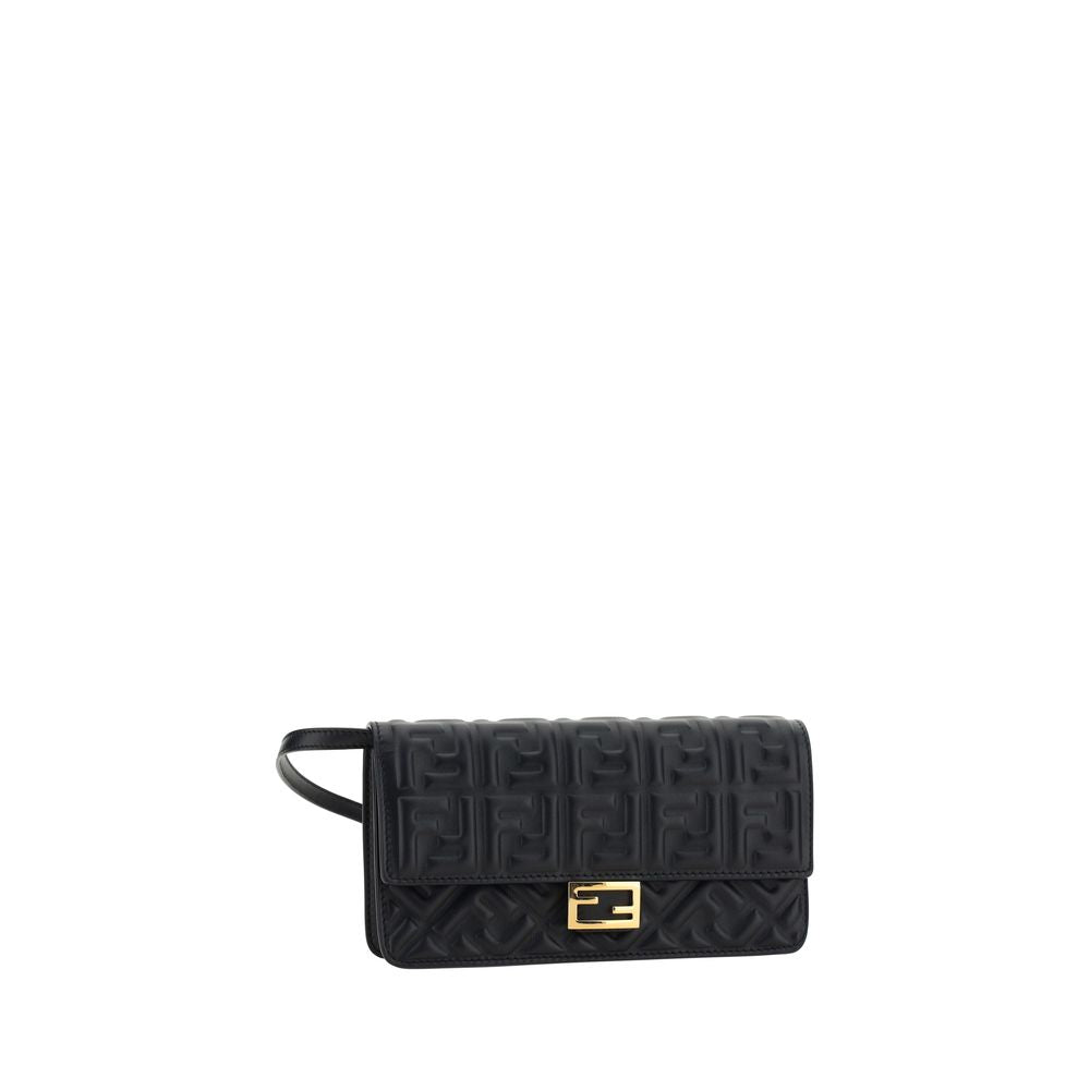 Fendi Black Calf Leather Bos Taurus Women's Wallet