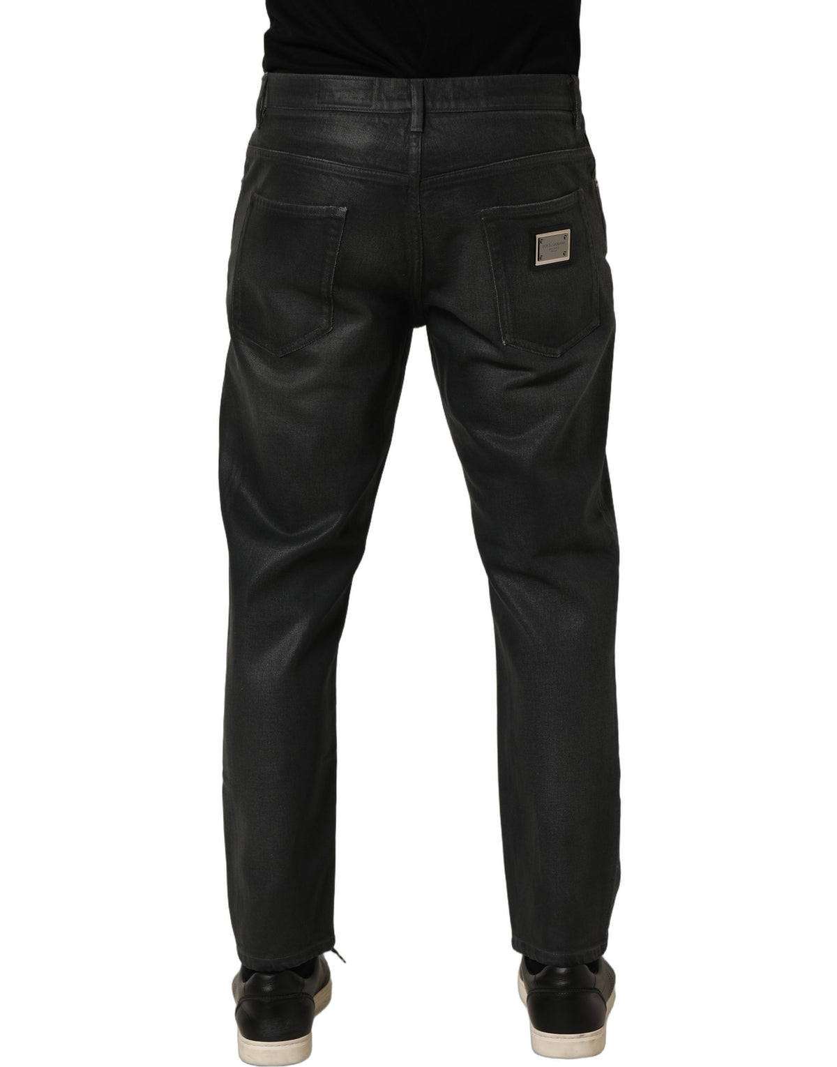 Dolce & Gabbana Dark Gray Cotton Loose Fit Men Denim Men's Jeans