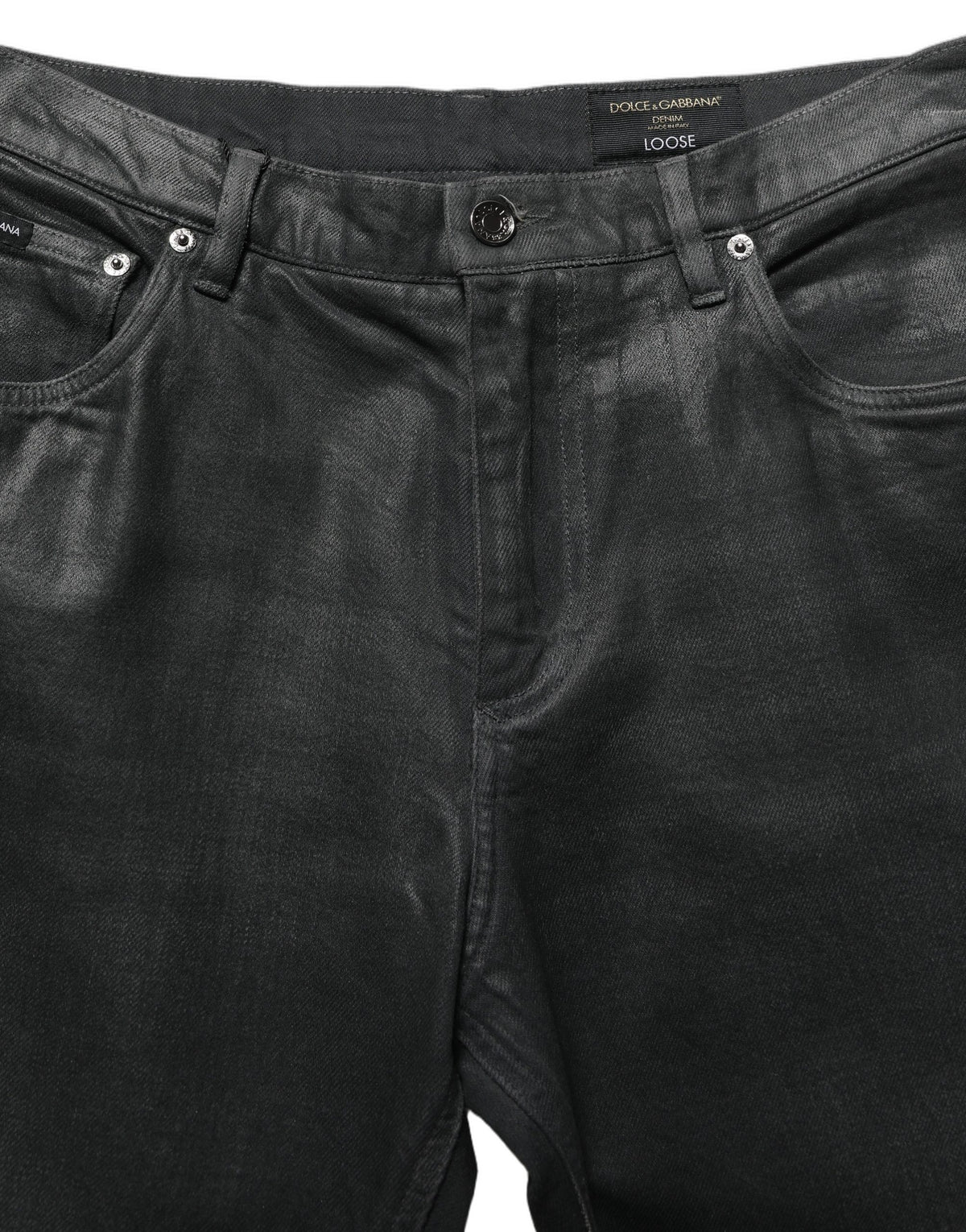 Dolce & Gabbana Dark Gray Cotton Loose Fit Men Denim Men's Jeans