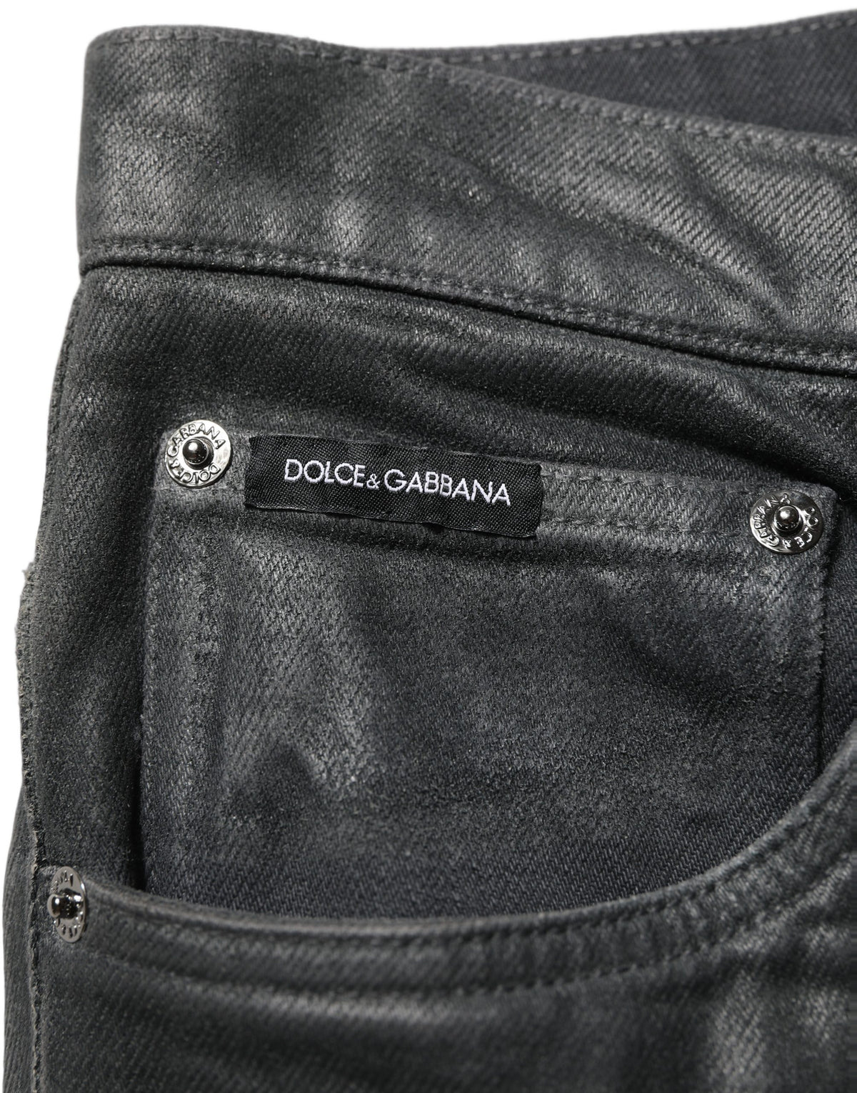 Dolce & Gabbana Dark Gray Cotton Loose Fit Men Denim Men's Jeans