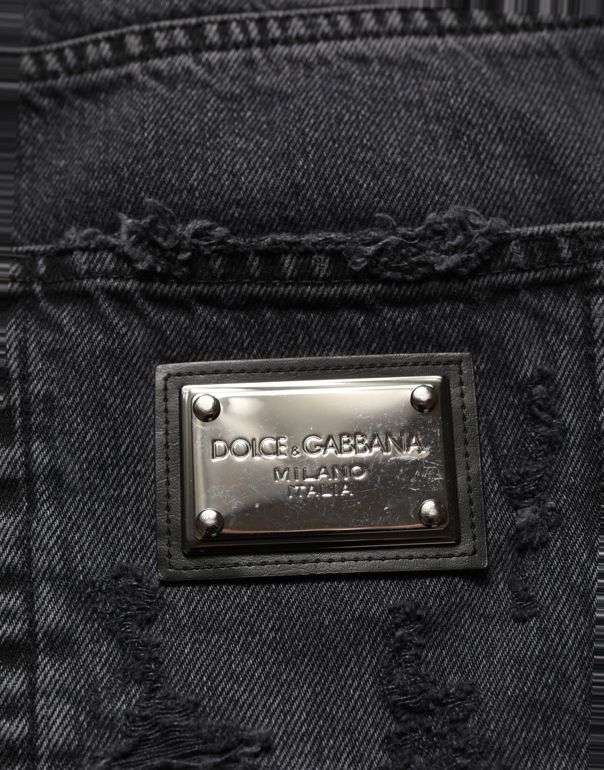 Dolce & Gabbana Dark Gray Cotton Ripped Men Denim Men's Jeans