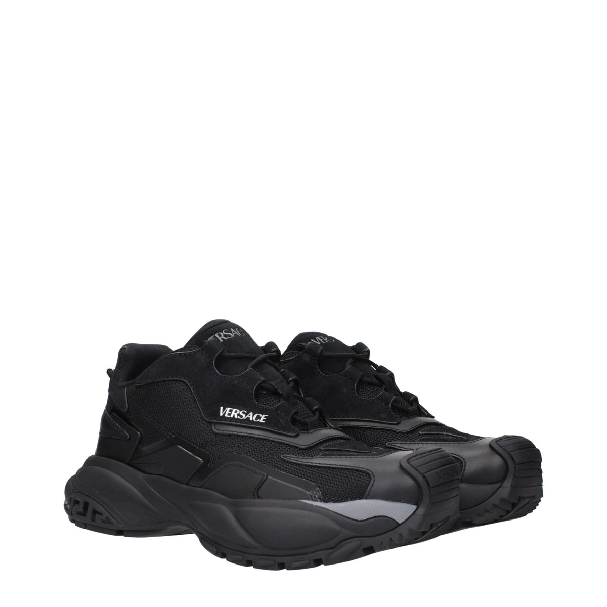 Versace Black Fabric Chunky Men's Sneakers