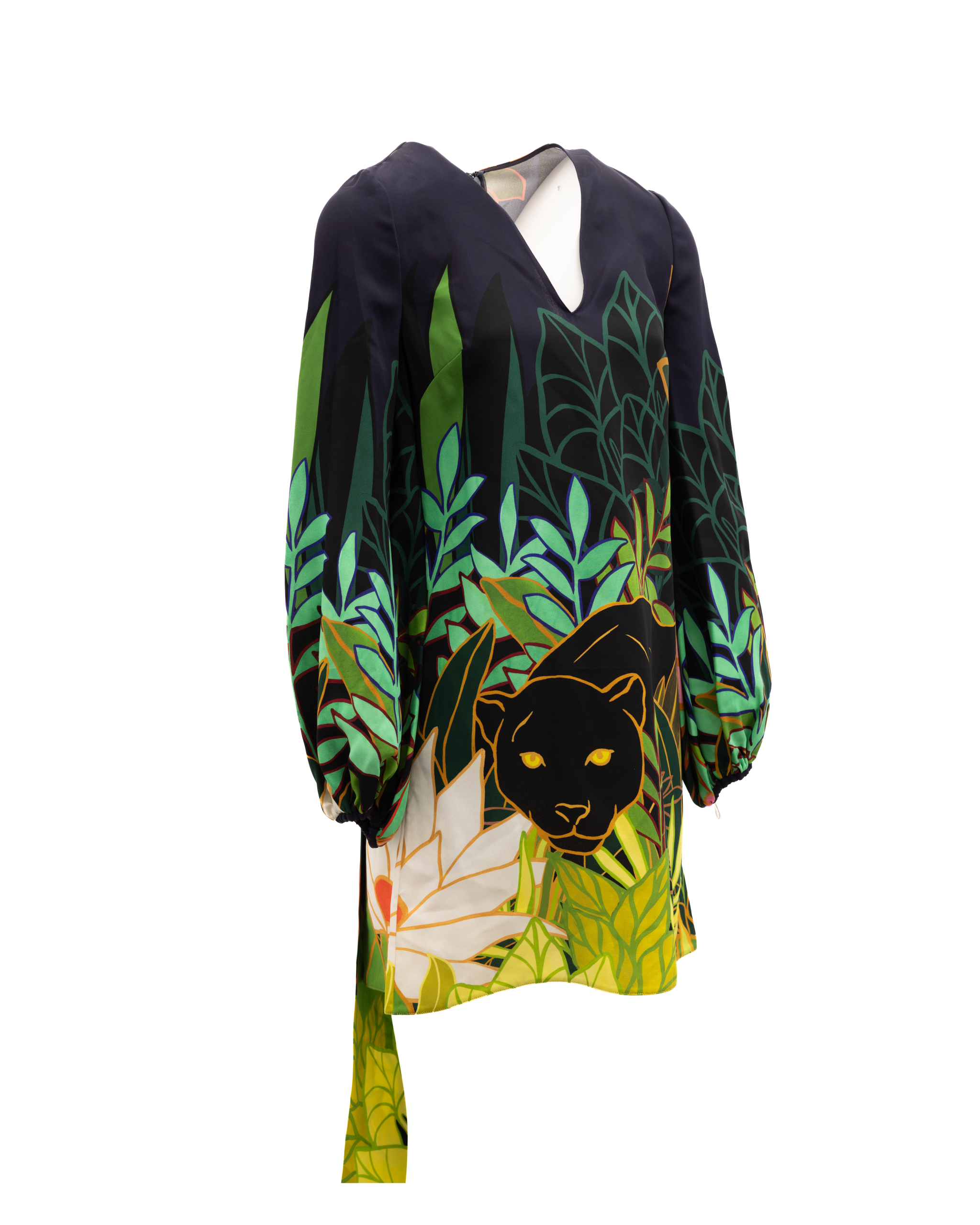 Valentino Garavani Jungle Print Black Women's Dress