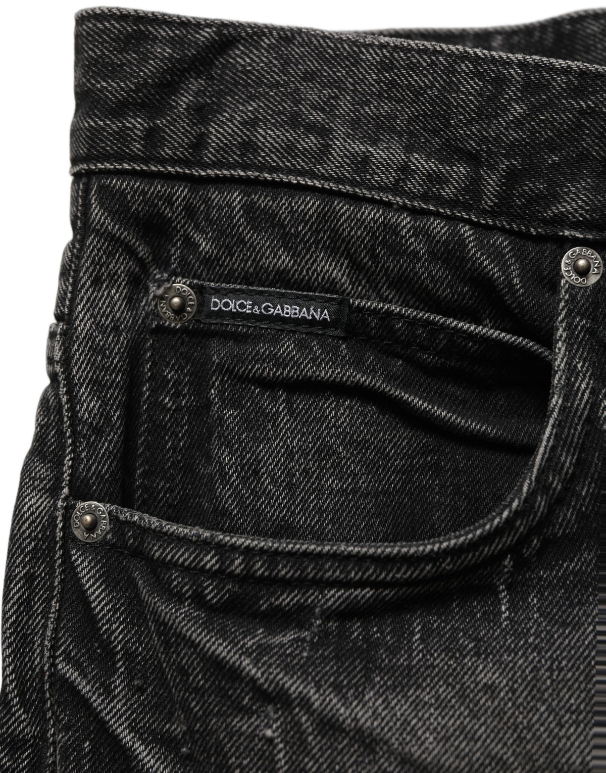 Dolce & Gabbana Dark Gray Cotton Baggy Cargo Men Denim Men's Jeans