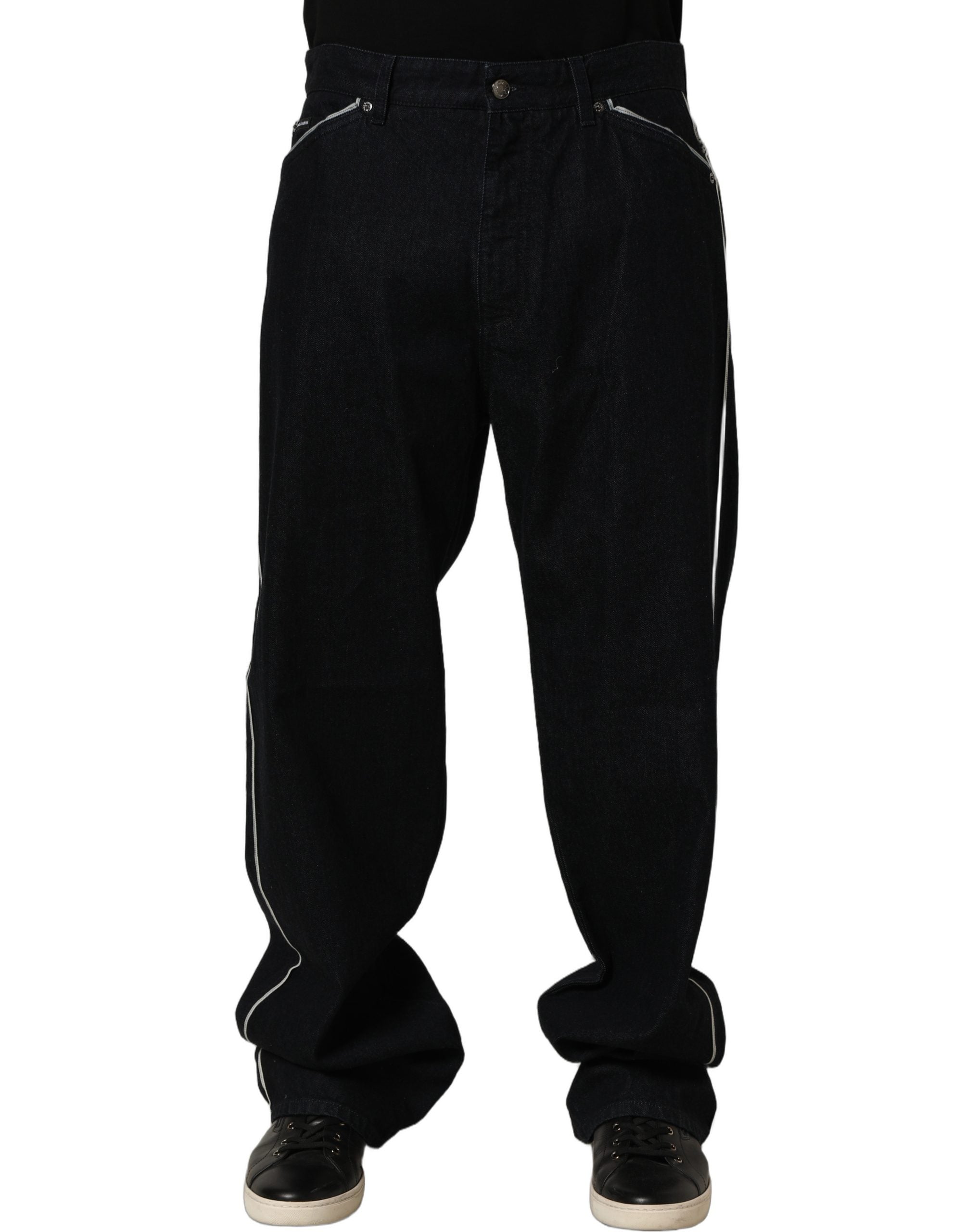 Dolce & Gabbana Black Cotton Stretch Straight Men Denim Men's Jeans