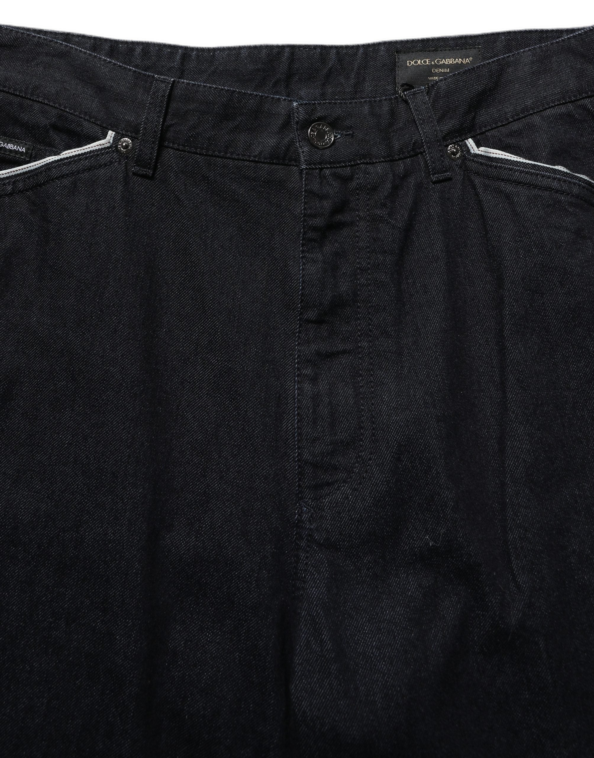 Dolce & Gabbana Black Cotton Stretch Straight Men Denim Men's Jeans