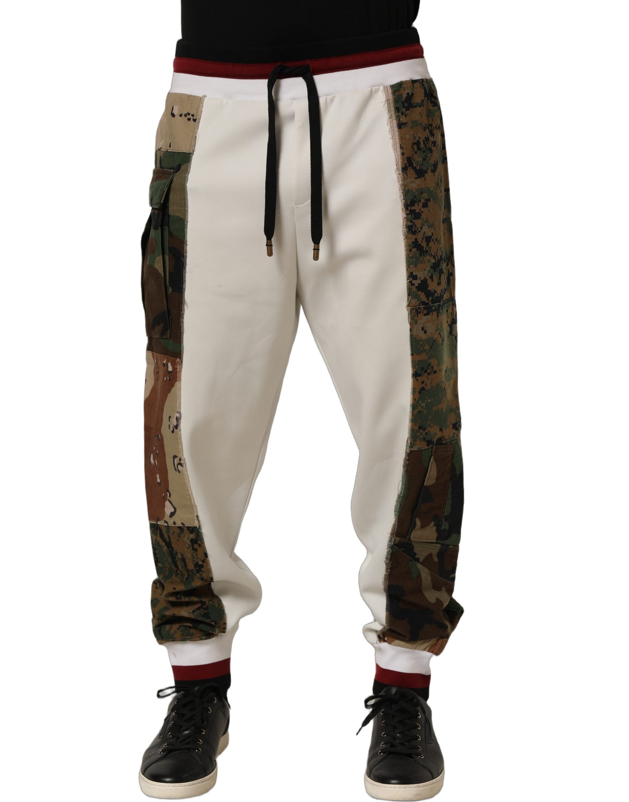Dolce & Gabbana White Camouflage Patchwork SweatMen's Men's Pants (Pre-Owned)