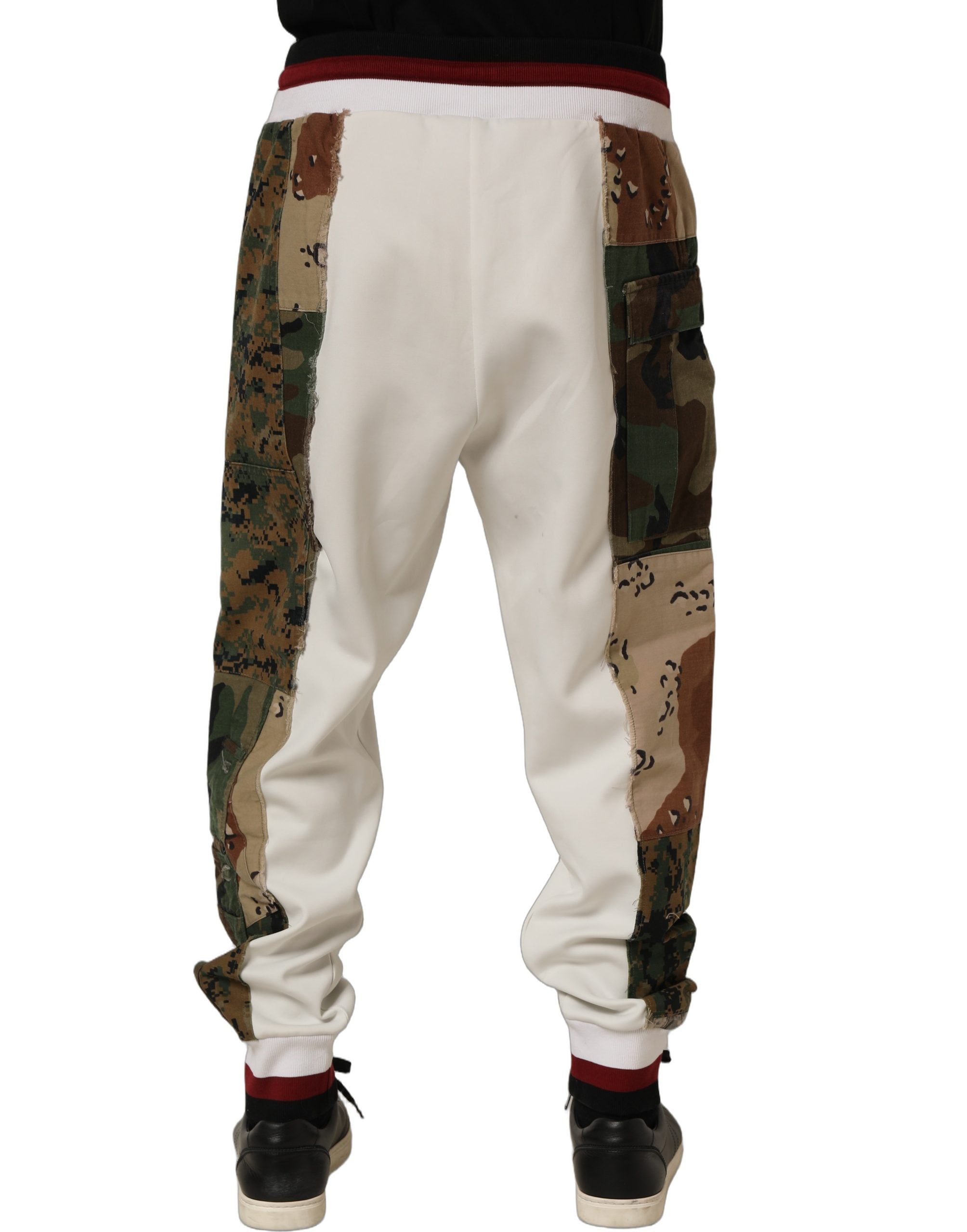 Dolce & Gabbana White Camouflage Patchwork SweatMen's Men's Pants (Pre-Owned)