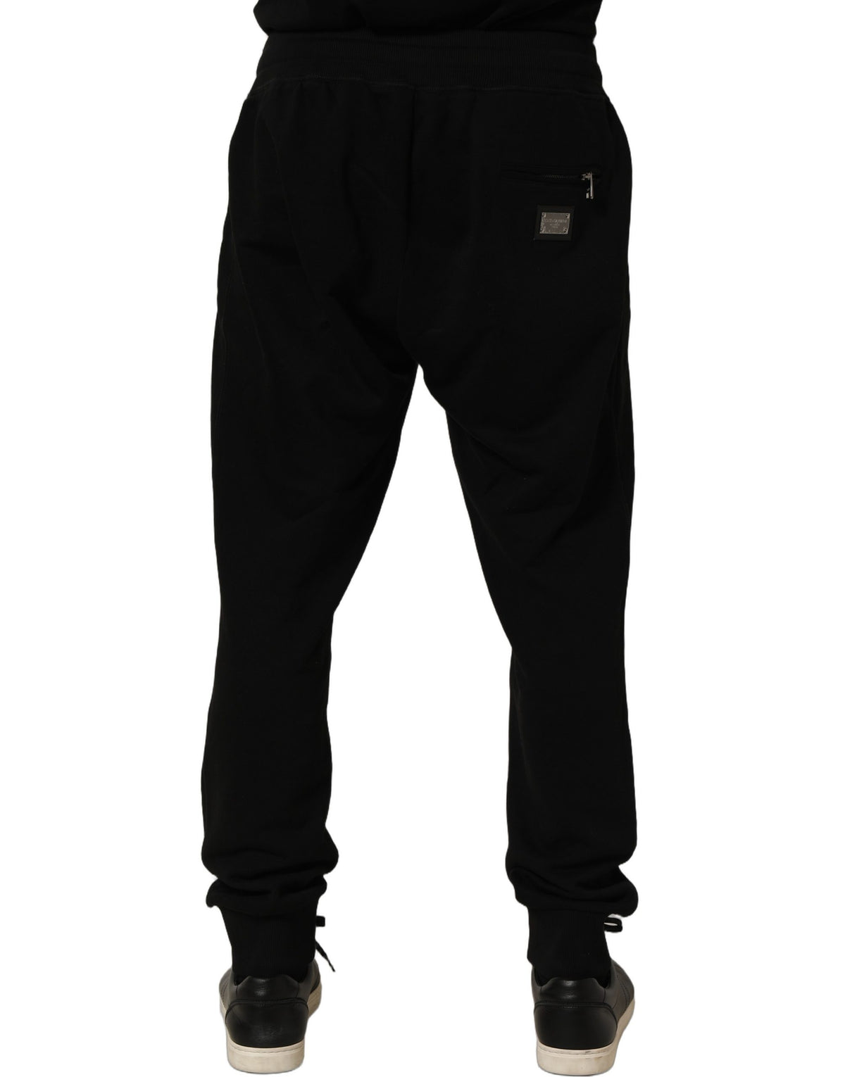 Dolce & Gabbana Black Cotton Logo Jogger Men SweatMen's Men's Pants (Pre-Owned)