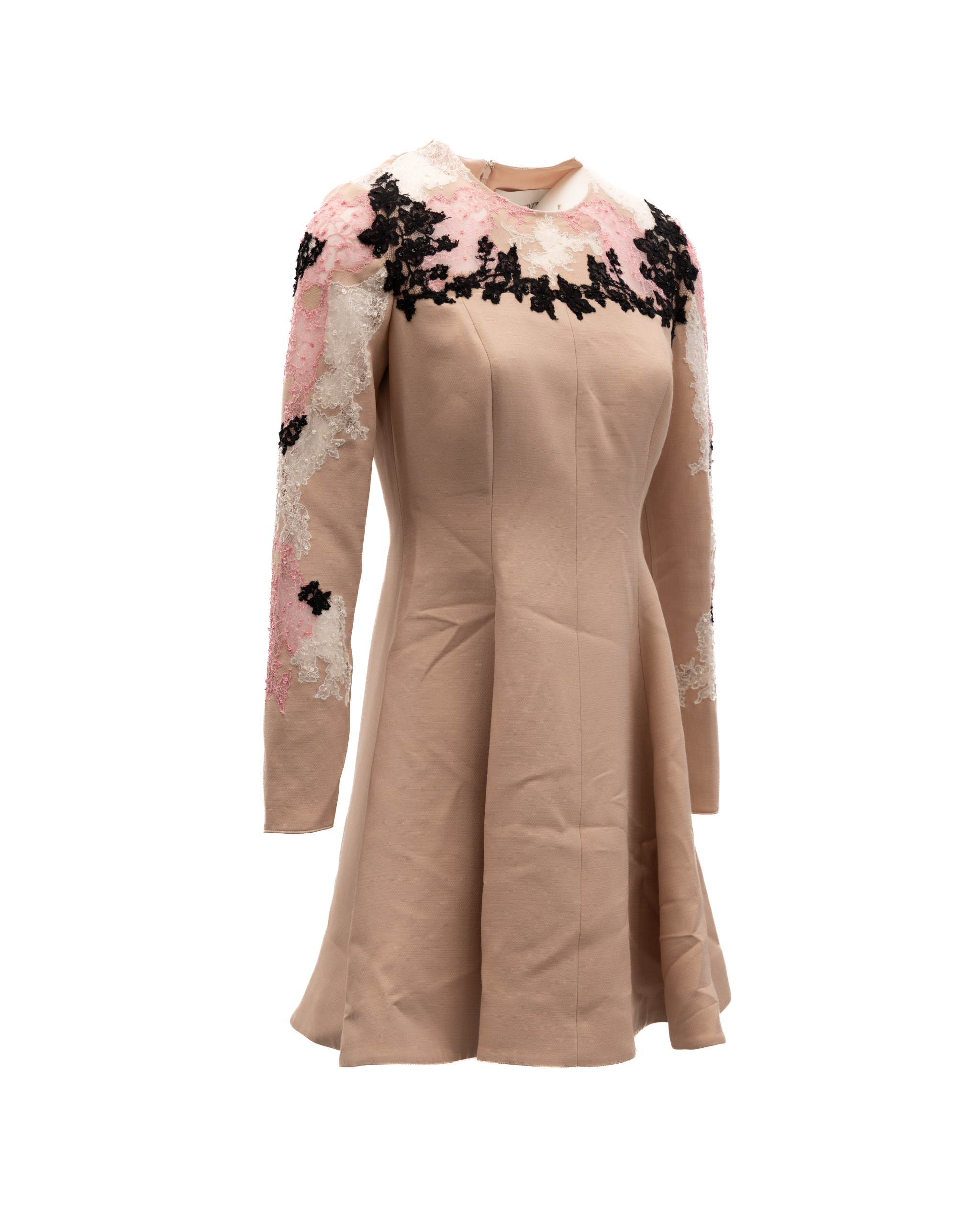 Valentino Garavani Beige Lace Cocktail Women's Dress