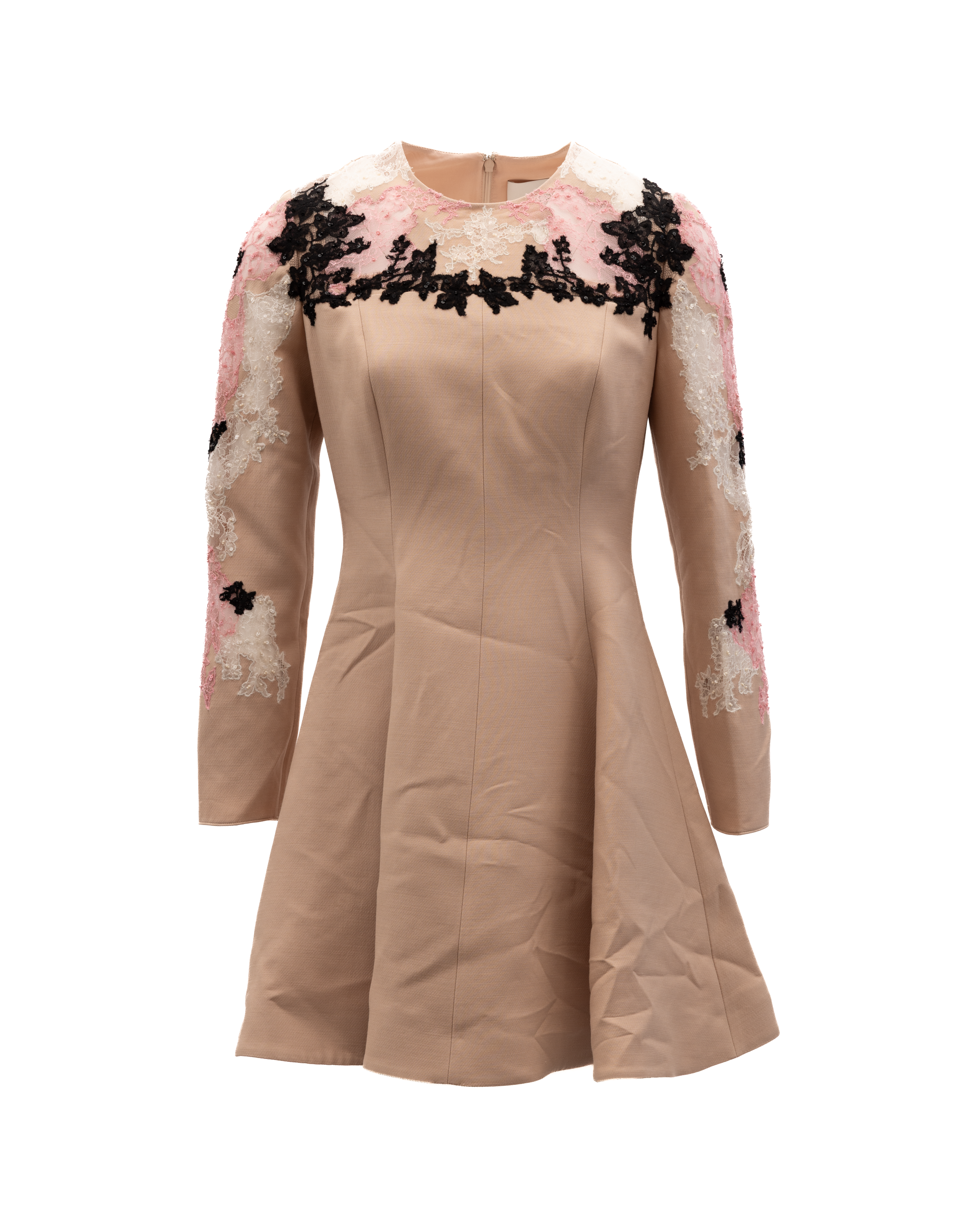 Valentino Garavani Beige Lace Cocktail Women's Dress
