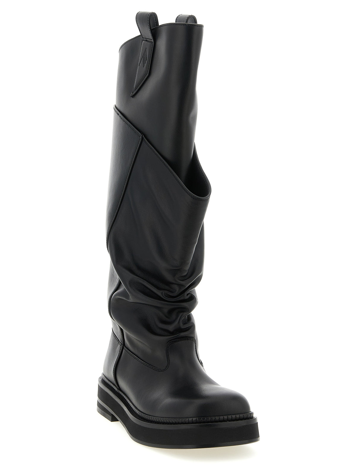 The Attico Black Calfskin Over The Women's Knee