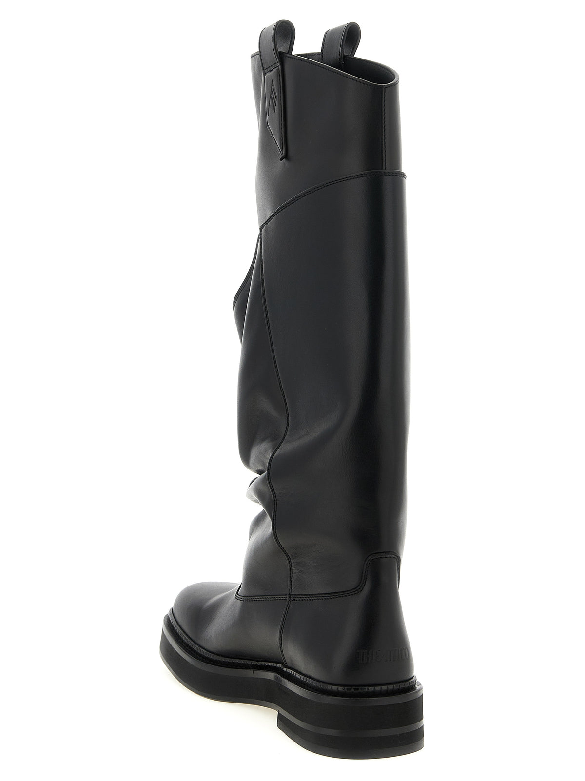 The Attico Black Calfskin Over The Women's Knee