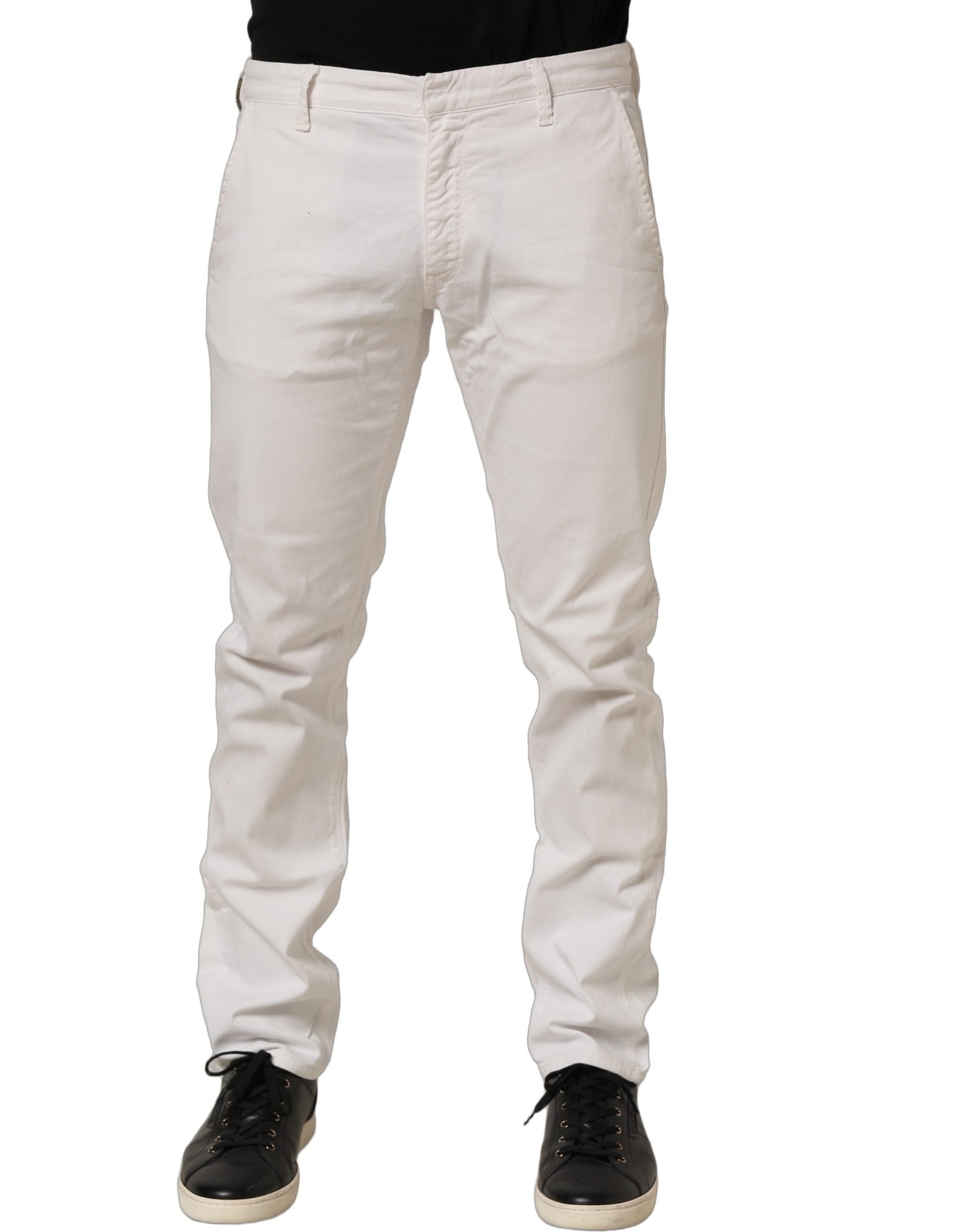 Costume National White Cotton Slim Pants Men Denim Men's Jeans (Pre-Owned)
