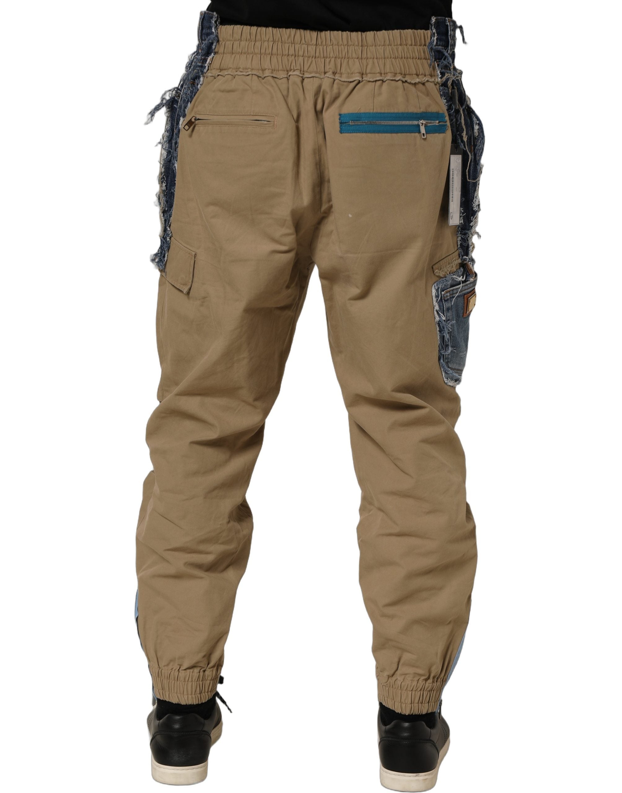 Dolce & Gabbana Beige Cotton Cargo Drawstring Trouser Men's Pants (Pre-Owned)