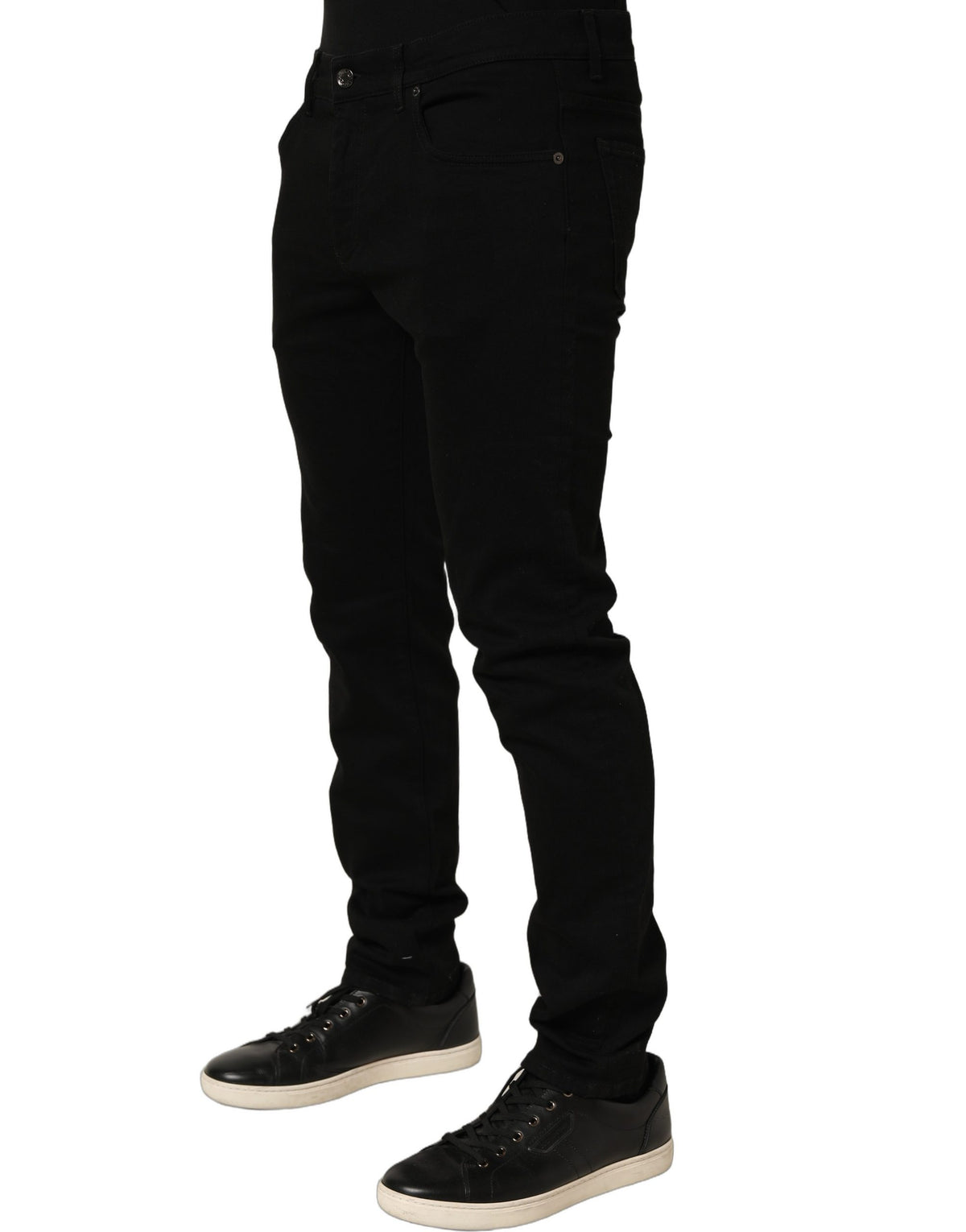 Dolce & Gabbana Black Cotton Stretch Skinny Denim Trouser Men's Jeans