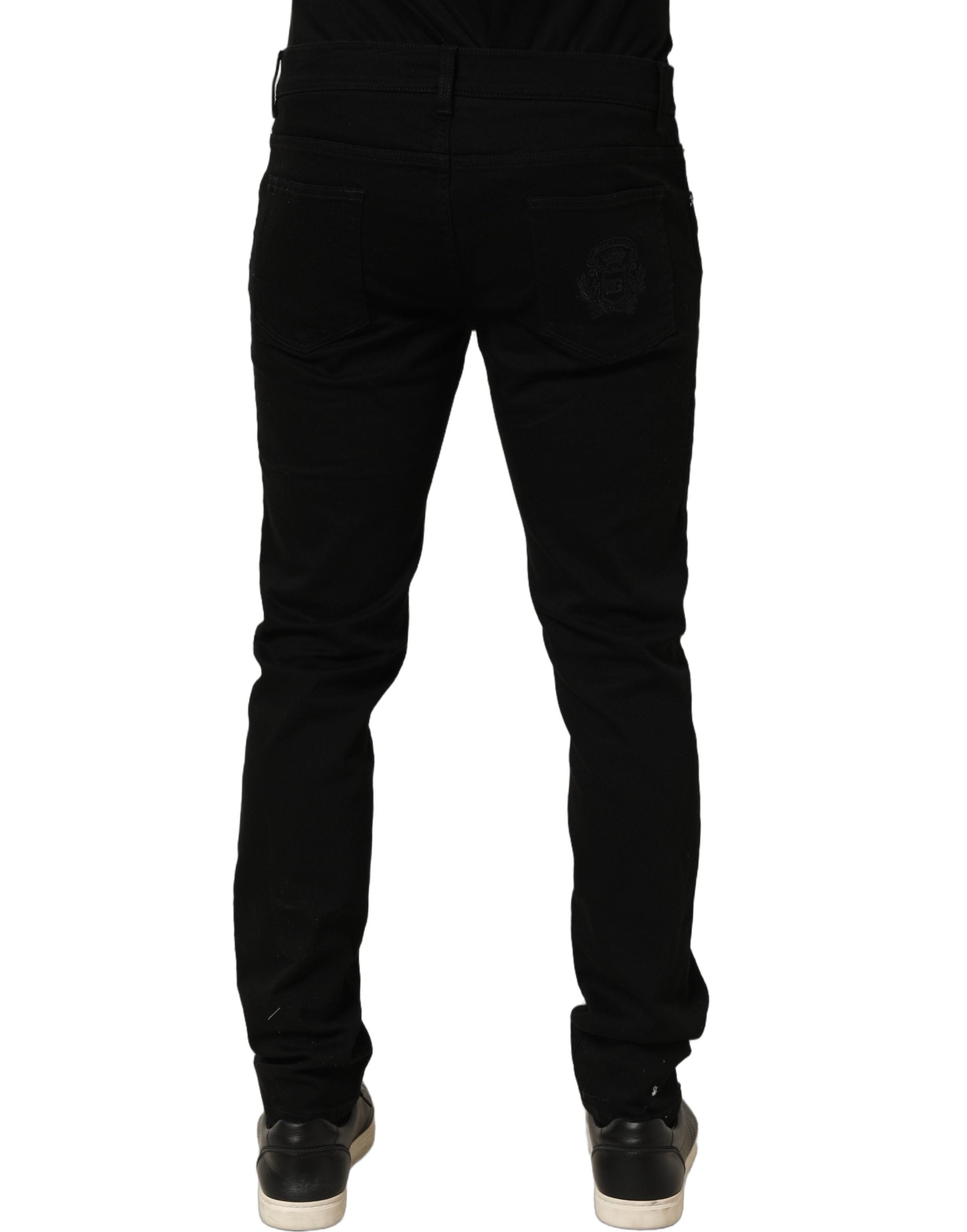 Dolce & Gabbana Black Cotton Stretch Skinny Denim Trouser Men's Jeans