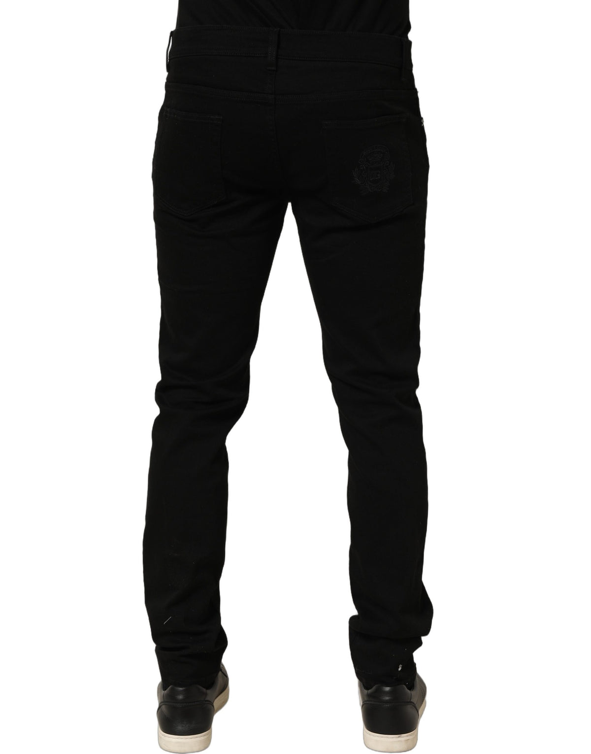Dolce & Gabbana Black Cotton Stretch Skinny Denim Trouser Men's Jeans