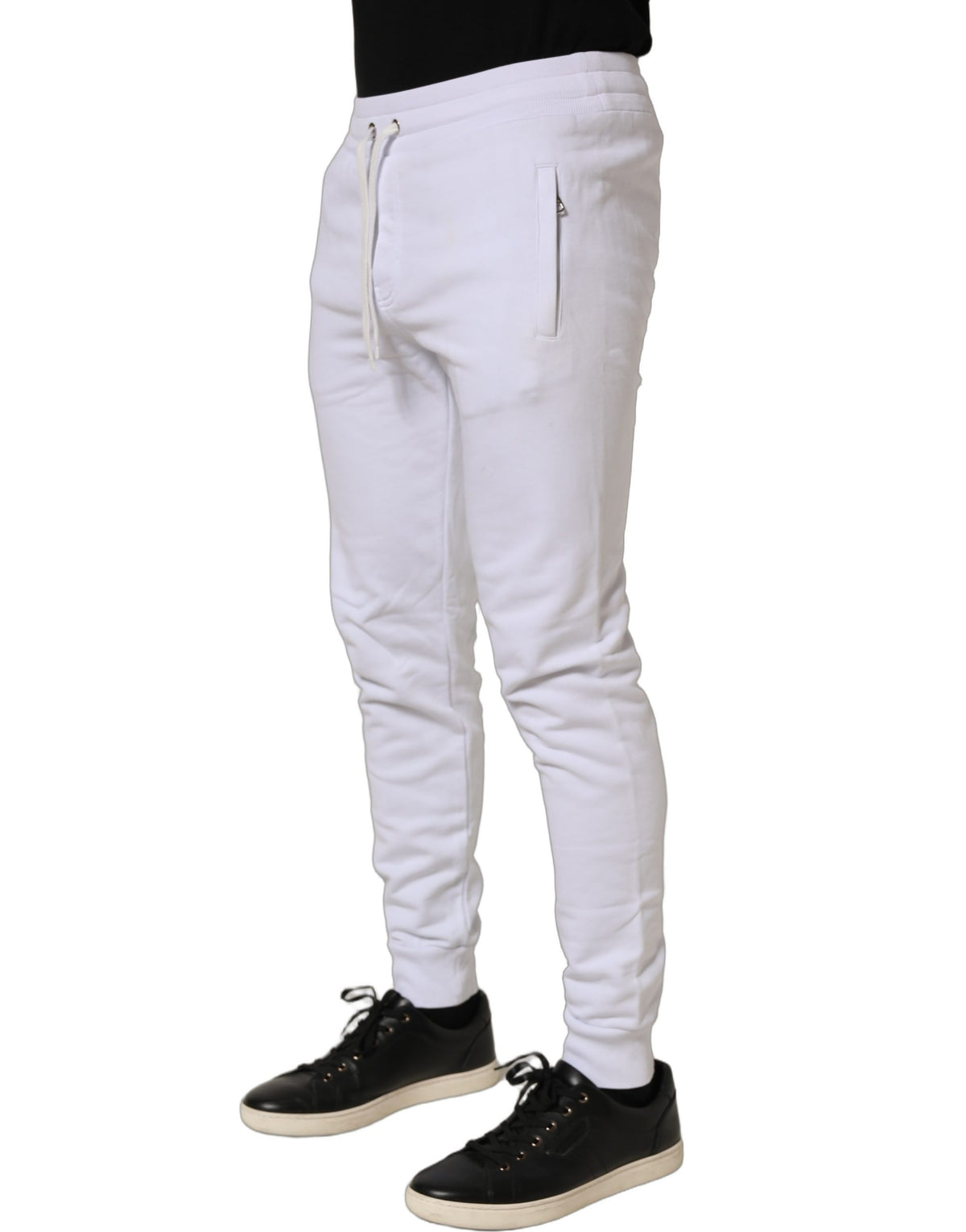 Dolce & Gabbana White Cotton Drawstring Jogger Trouser Men's Pants (Pre-Owned)