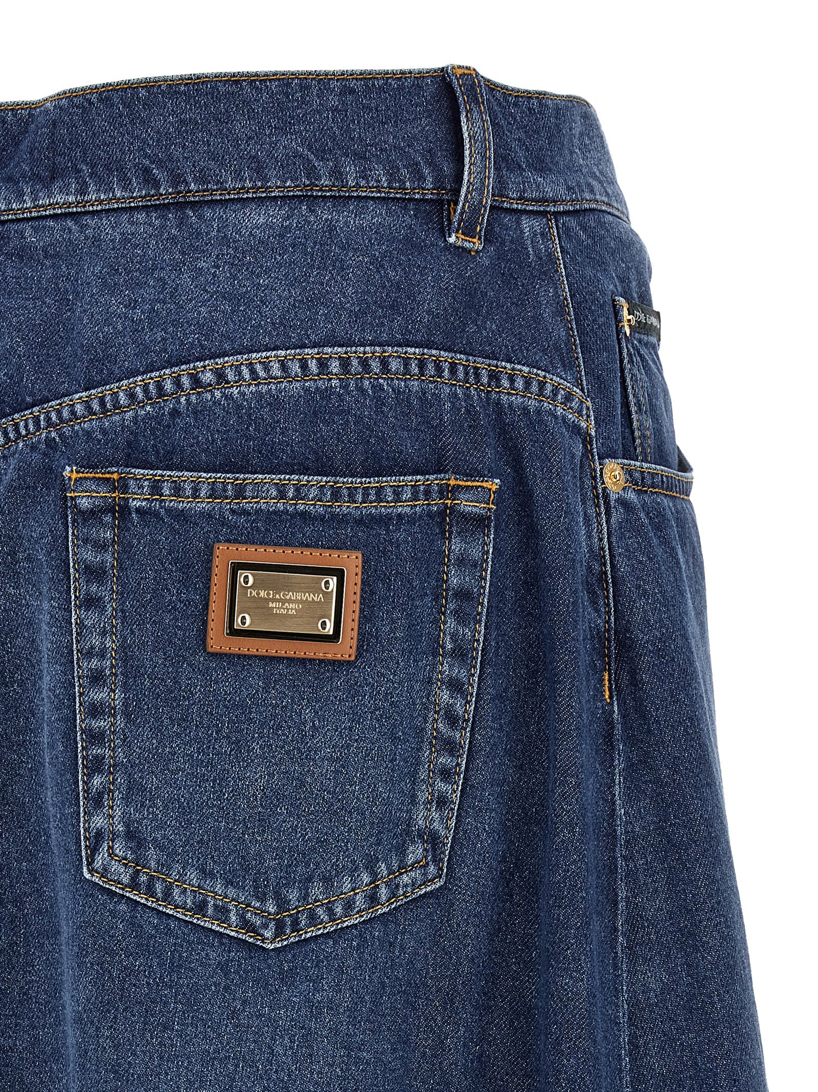 Dolce & Gabbana Blue Cotton Mini Women's Skirt