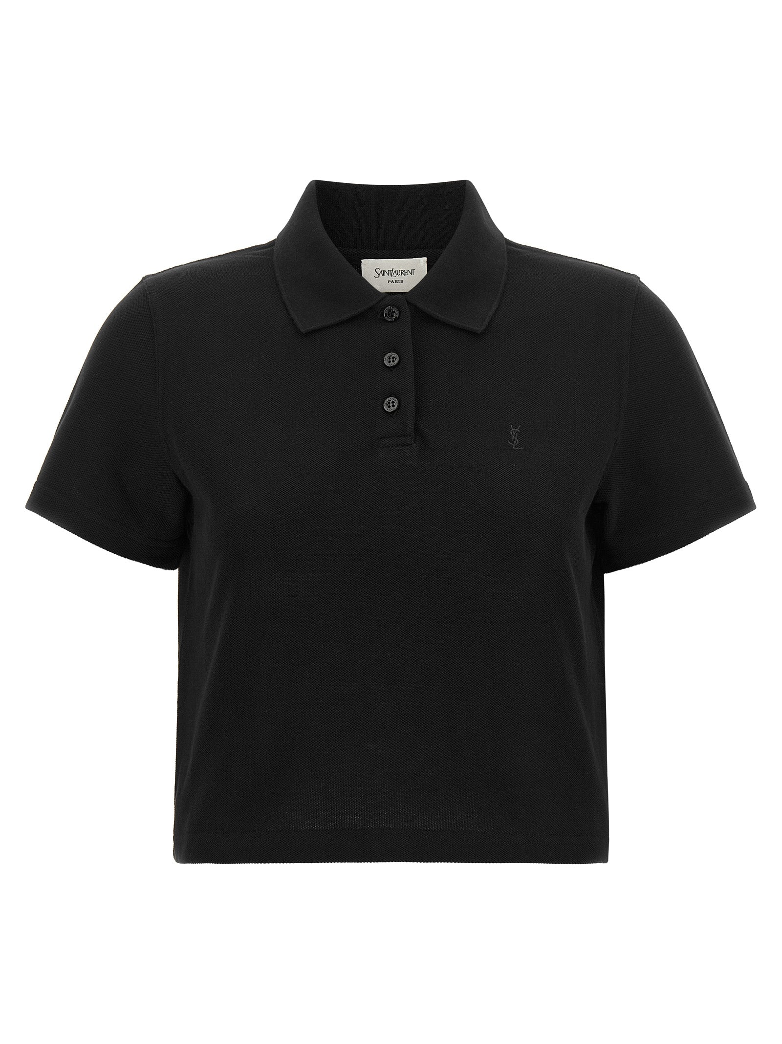 Saint Laurent Black Cotton Polo Women's Shirt