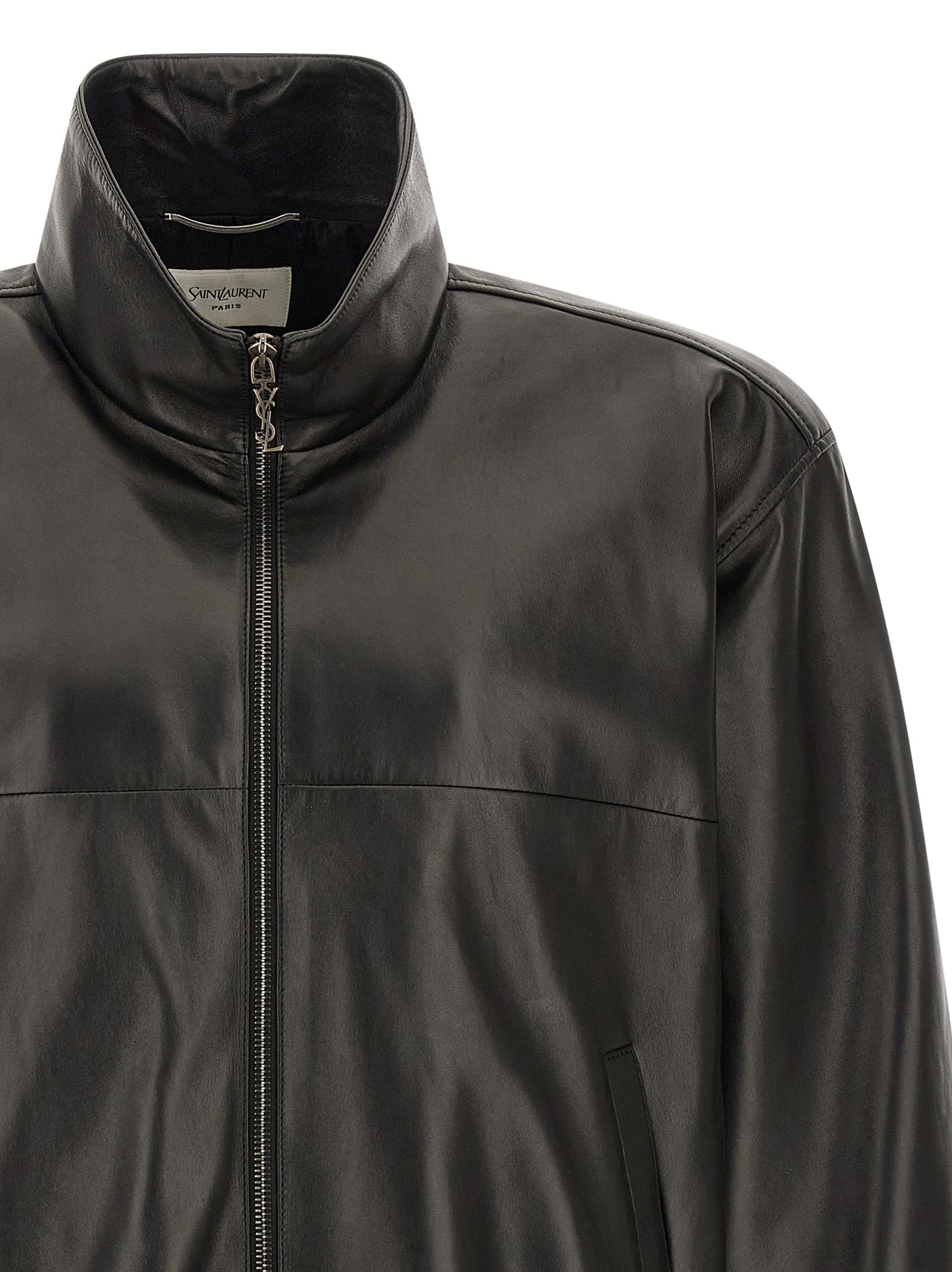 Saint Laurent Black Lamb Leather Leather Men's Jacket
