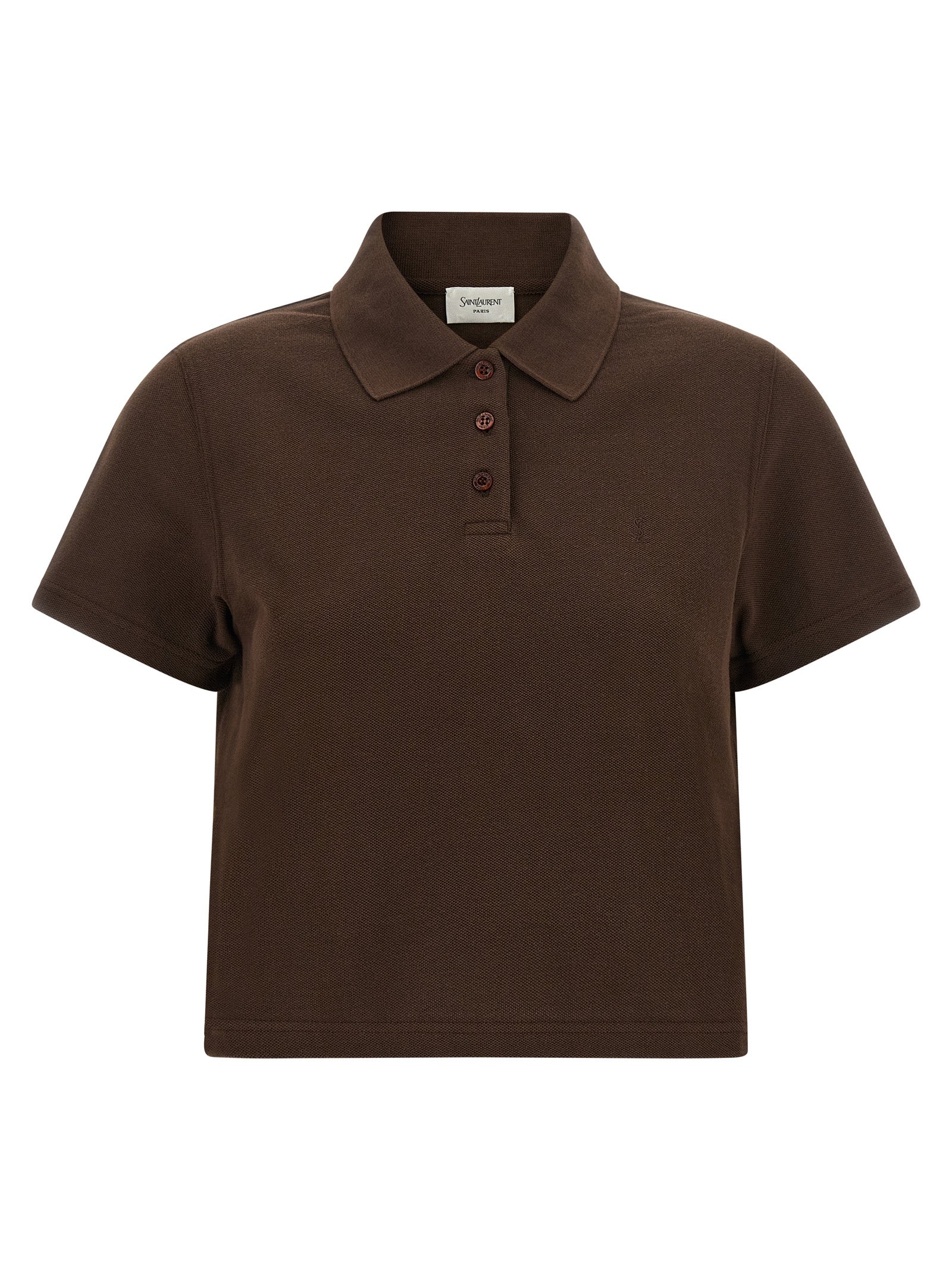 Saint Laurent Brown Cotton Polo Women's Shirt