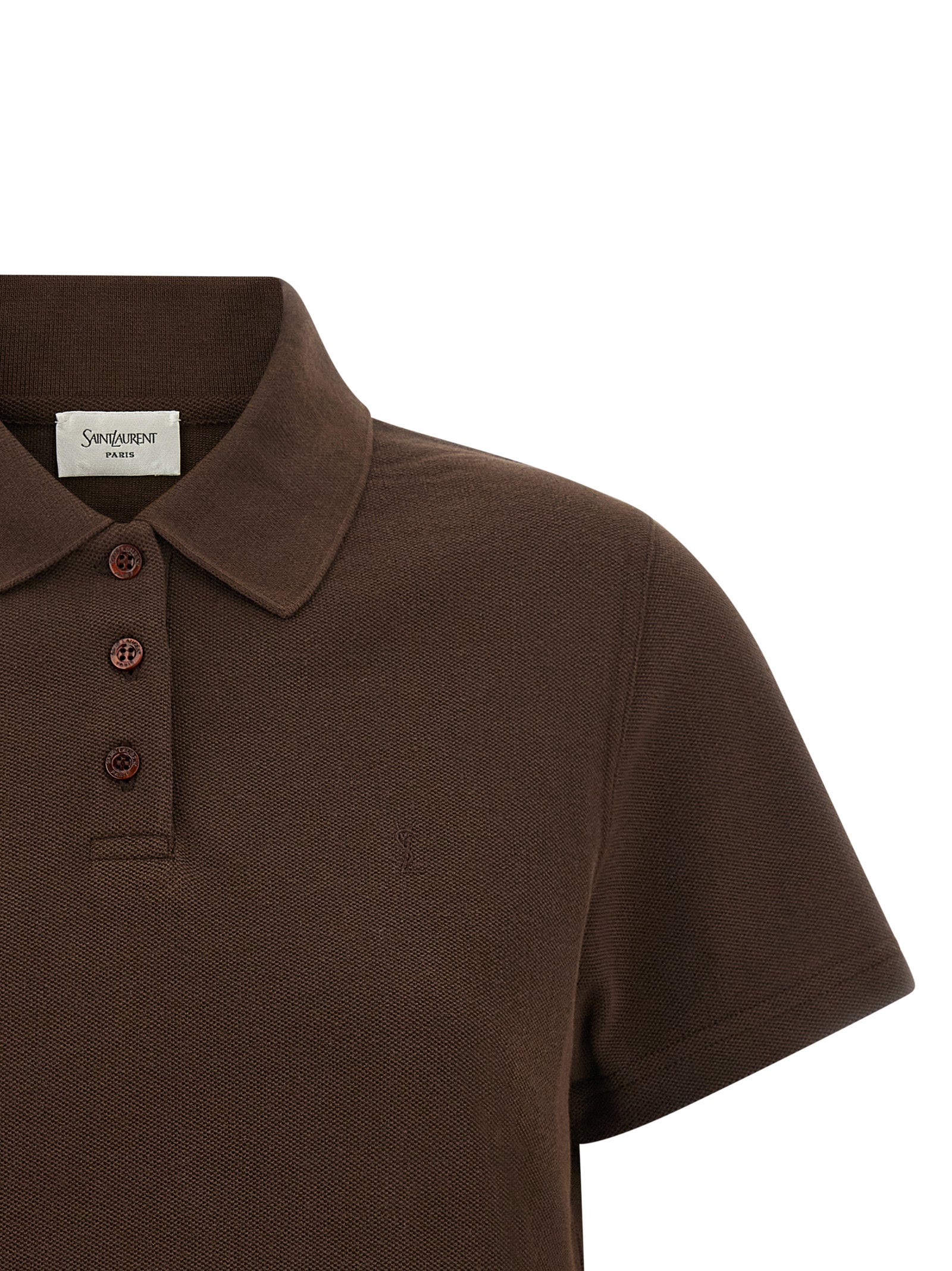 Saint Laurent Brown Cotton Polo Women's Shirt