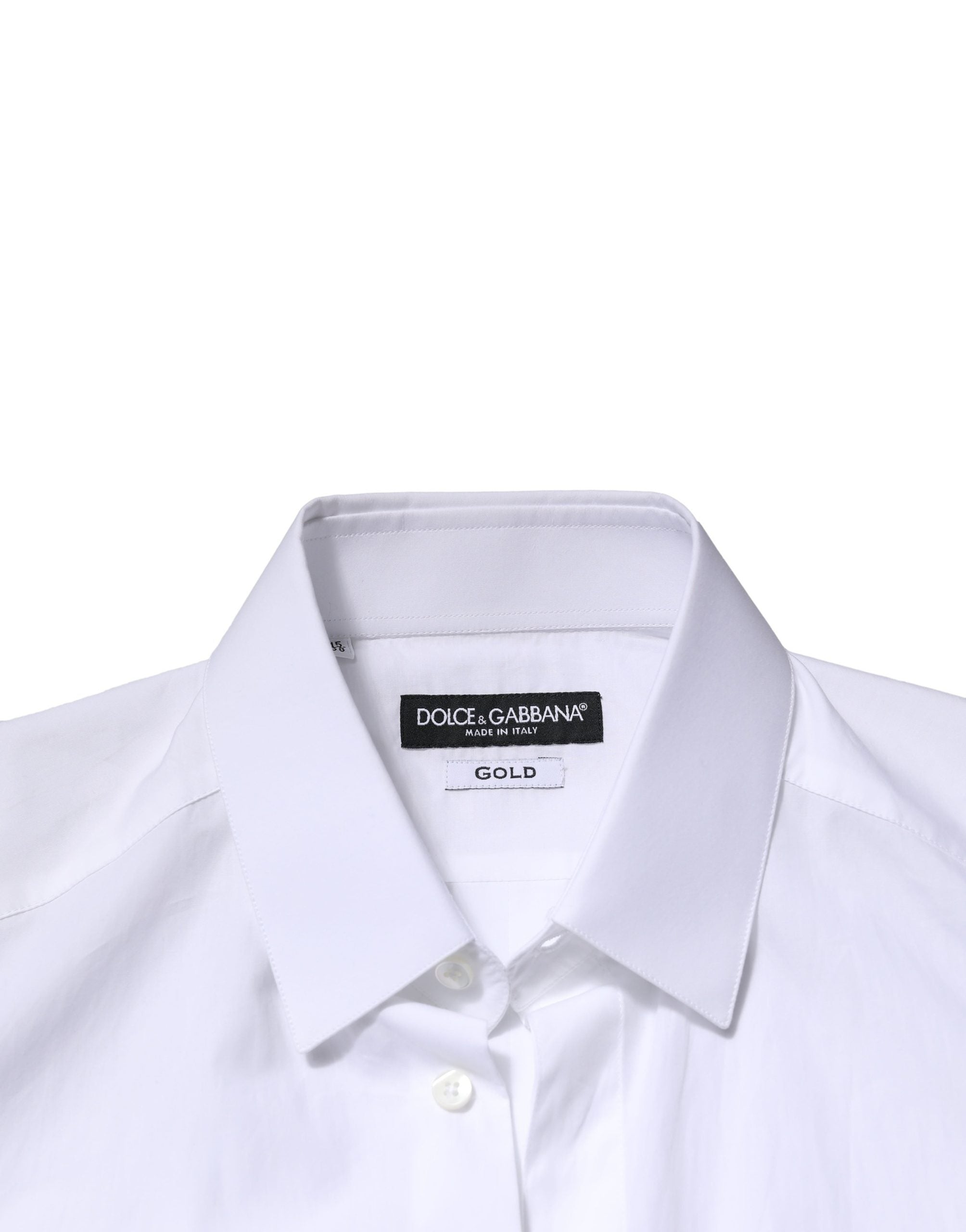 Dolce & Gabbana White GOLD Crown Bee Cotton Formal Dress Men's Shirt (Pre-Owned)