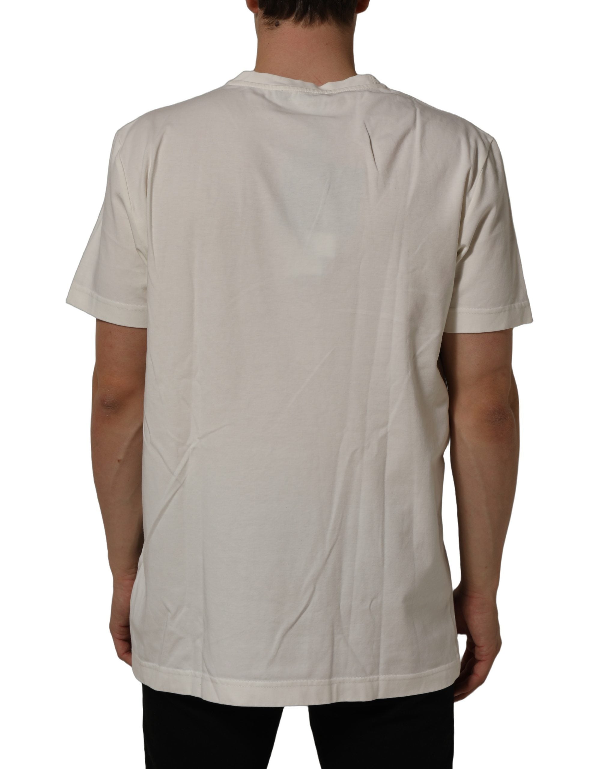 Dolce & Gabbana White Bandana Print Cotton CrewNeck Men's T-shirt (Pre-Owned)