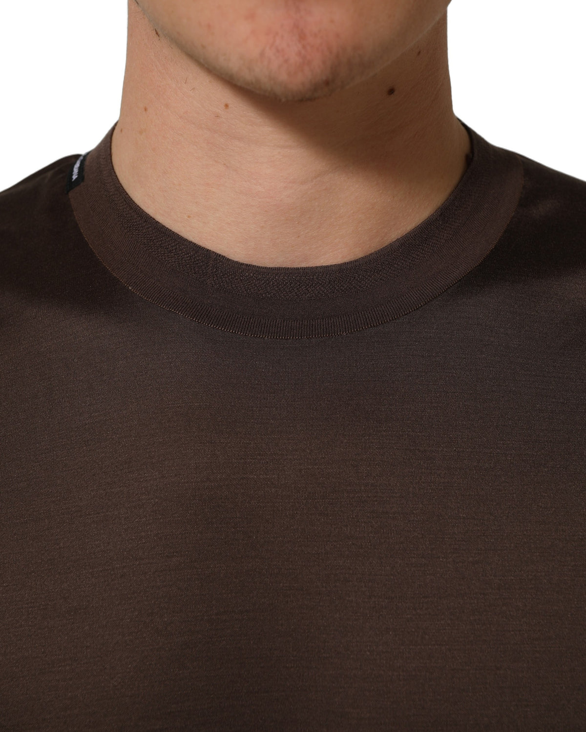 Dolce & Gabbana Brown Silk Crew Neck Short Sleeves Men's T-shirt (Pre-Owned)