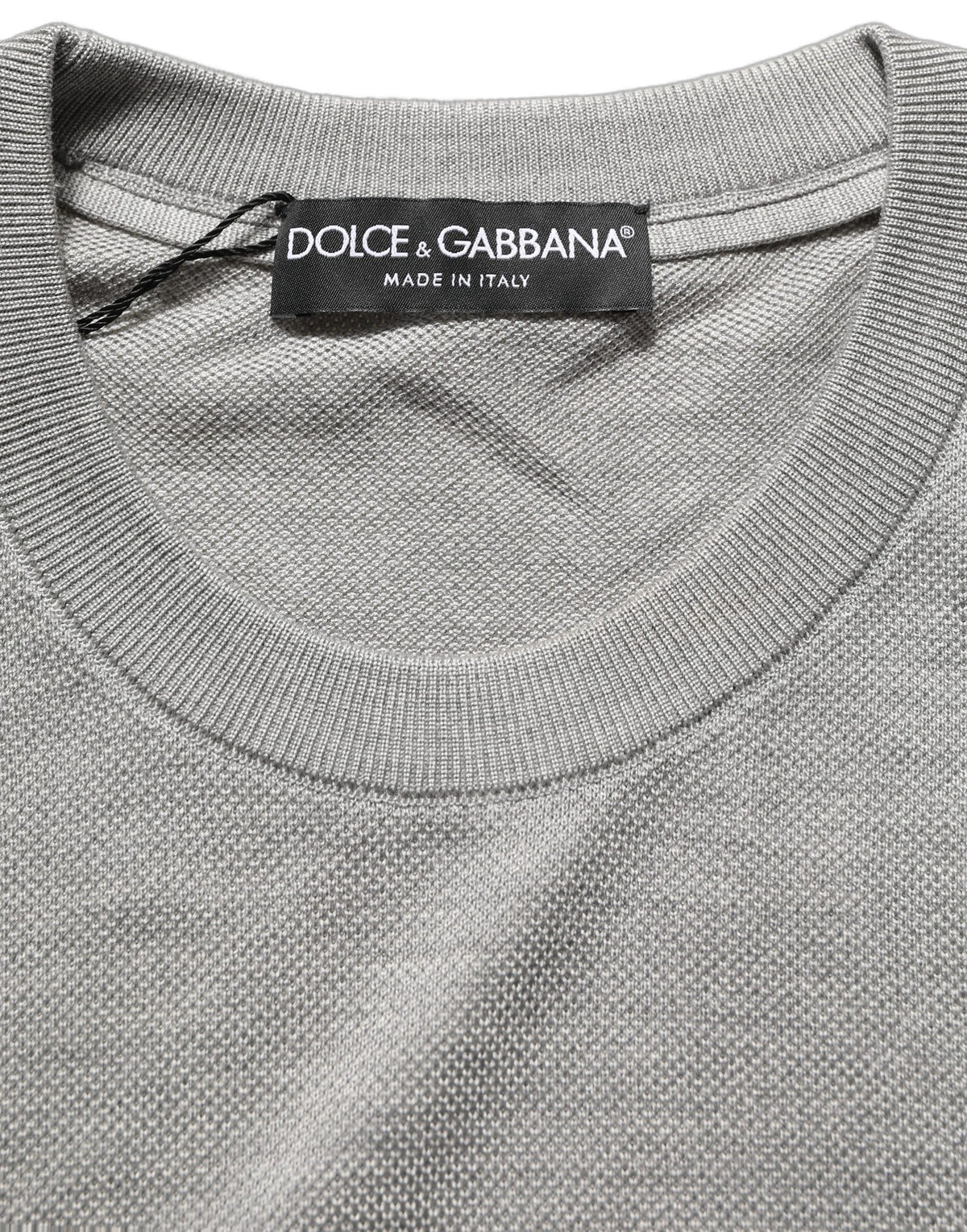 Dolce & Gabbana Gray Silk Crew Neck Short Sleeves Men's T-shirt