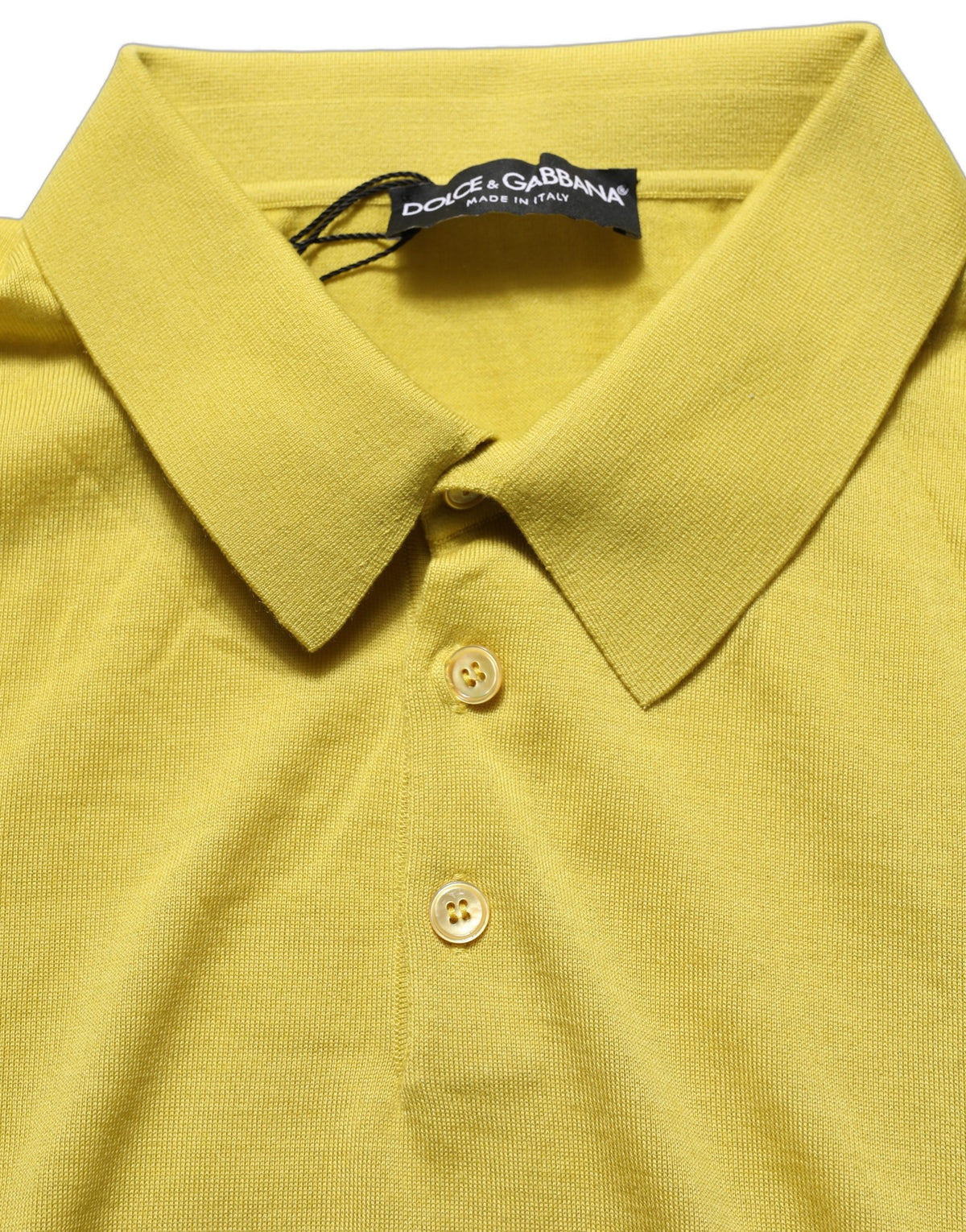 Dolce & Gabbana Yellow Cashmere Short Sleeves Polo Men's T-shirt