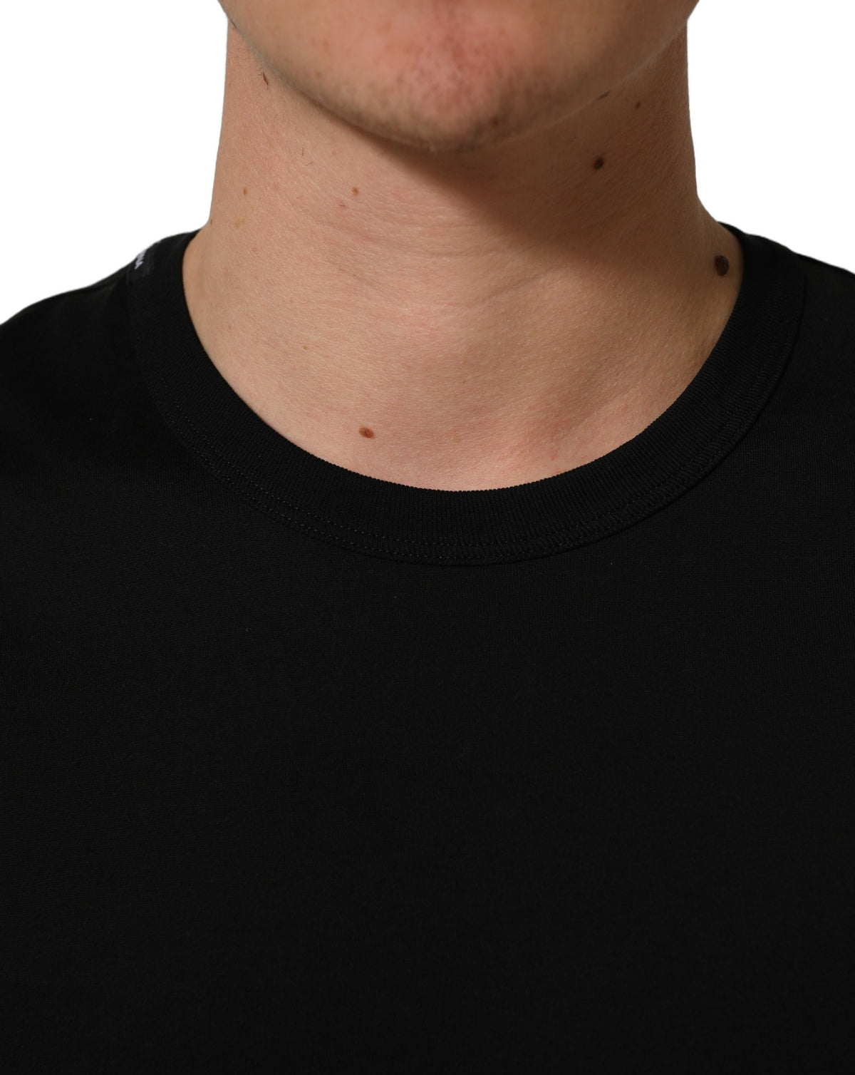 Dolce & Gabbana Black Cotton Crew Neck Short Sleeve Men's T-shirt