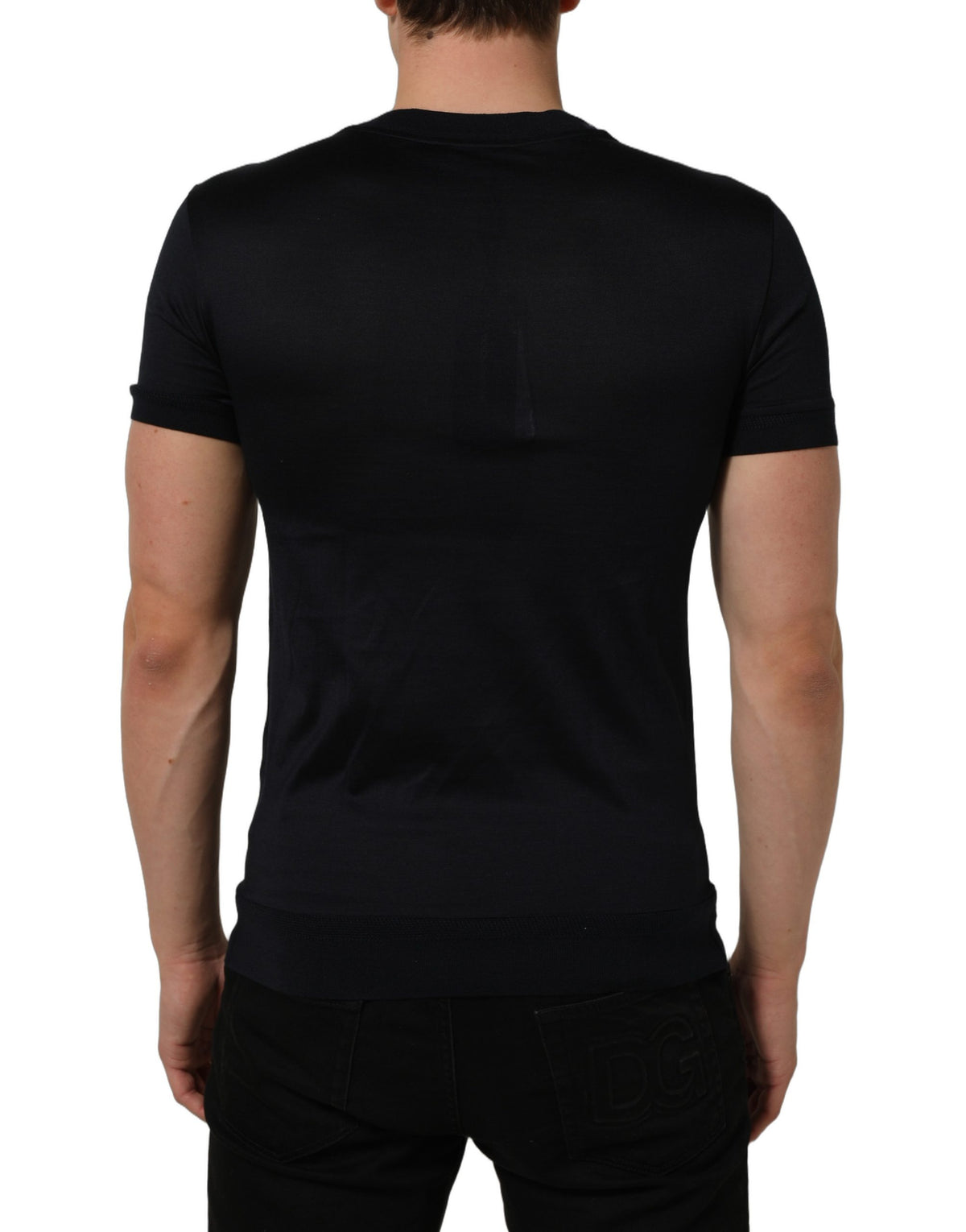 Dolce & Gabbana Blue Cotton Crew Neck Short Sleeve Men's T-shirt (Pre-Owned)