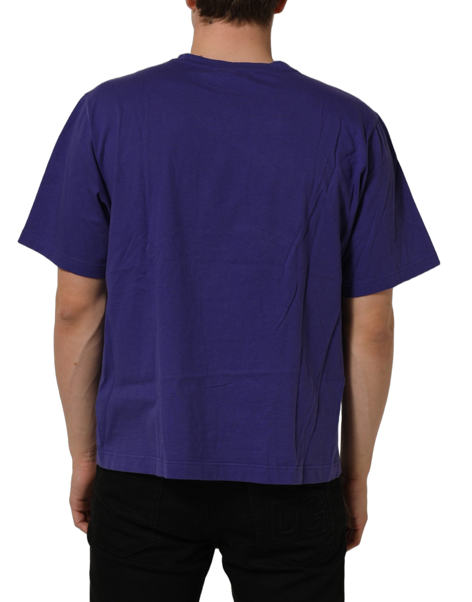 Dolce & Gabbana Violet Cotton Crew Neck Short Sleeve Men's T-shirt (Pre-Owned)