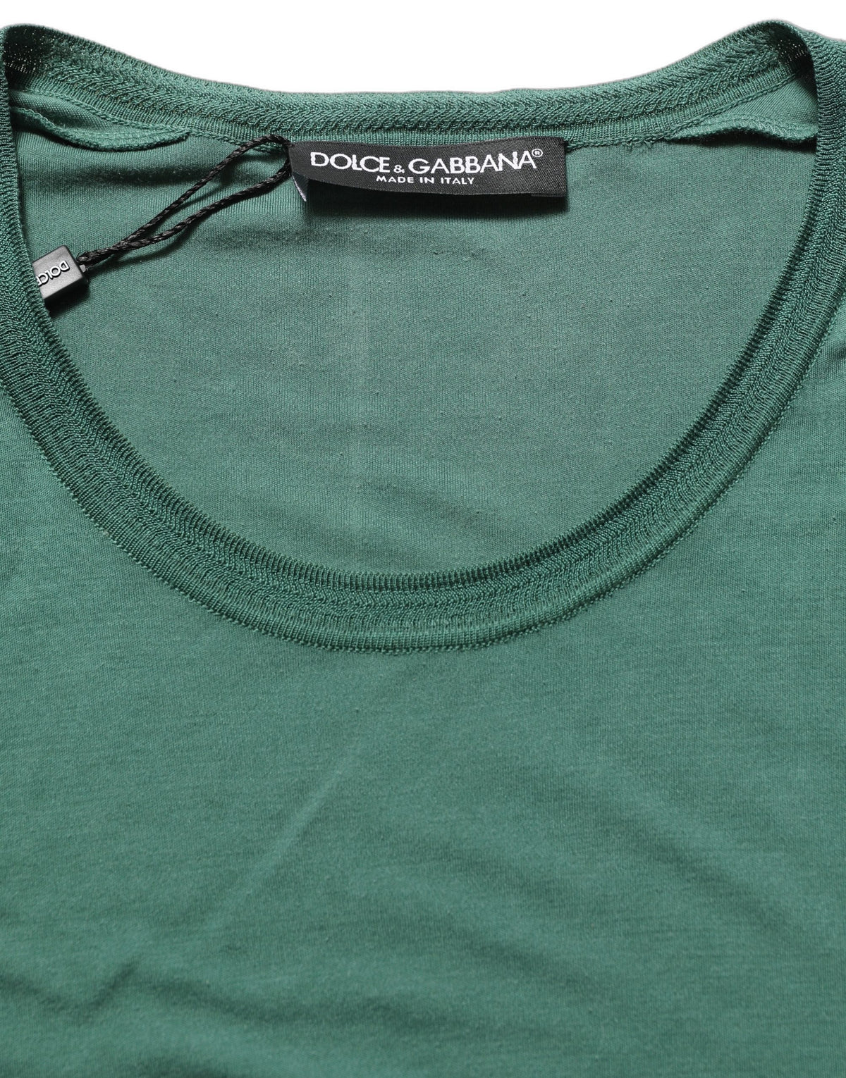 Dolce & Gabbana Green Silk Crew Neck Short Sleeves Men's T-shirt (Pre-Owned)