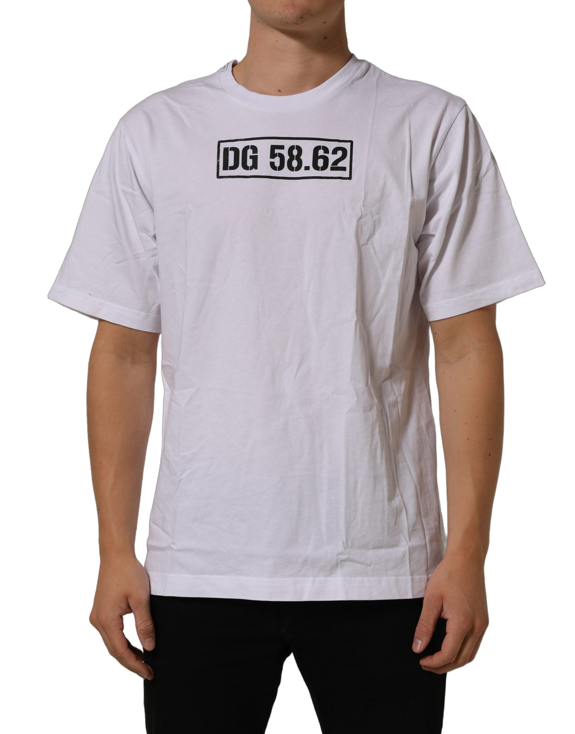 Dolce & Gabbana White DG 58.62 Cotton Crew Neck Men Men's T-shirt (Pre-Owned)