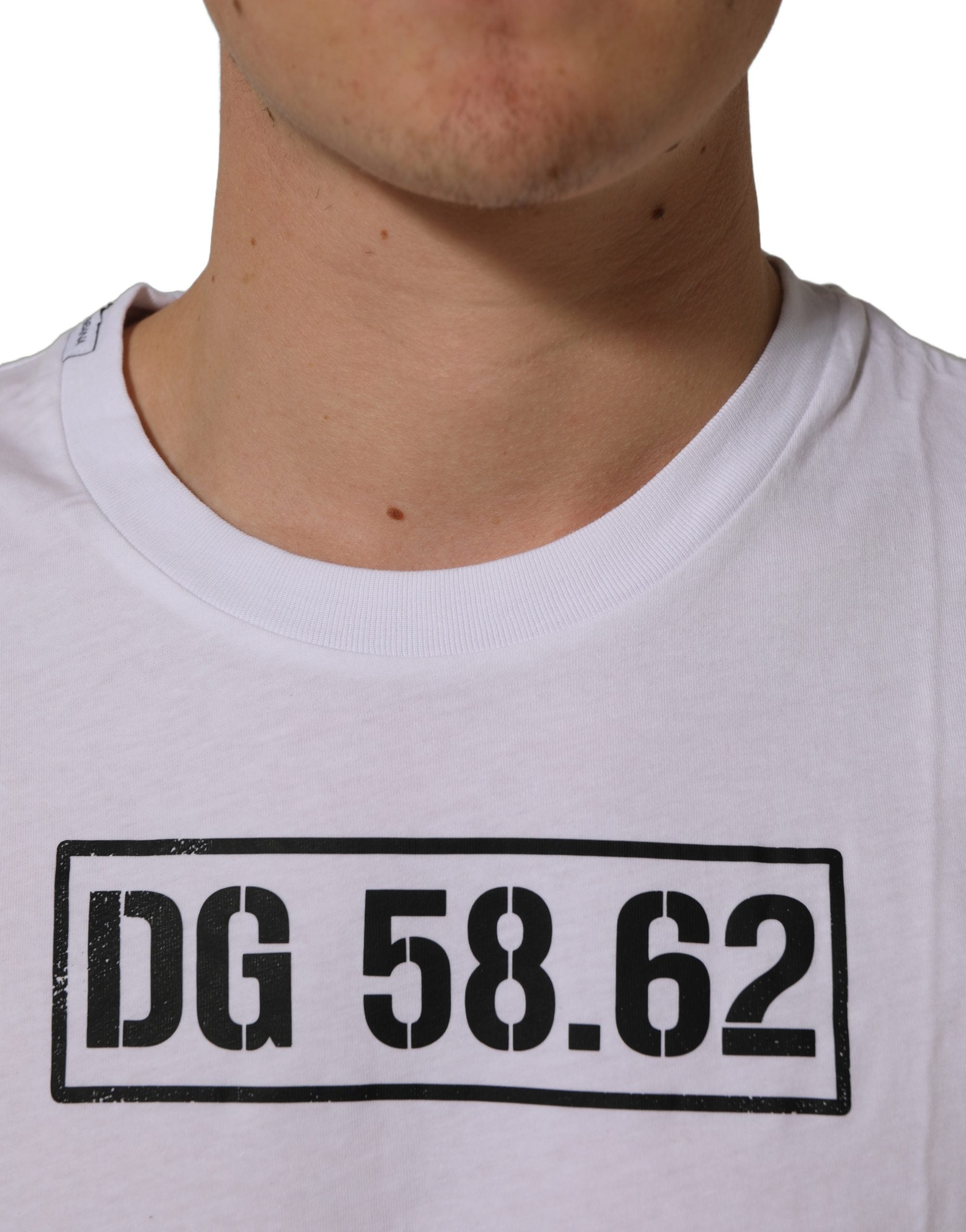 Dolce & Gabbana White DG 58.62 Cotton Crew Neck Men Men's T-shirt (Pre-Owned)